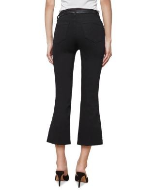 L'Agence Kendra Mid Rise Crop Flare Jeans in Blanc