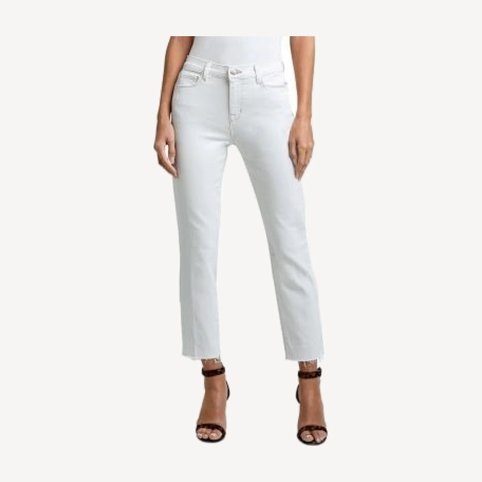 L'Agence Sada High Rise Crop Slim Jeans in Macadamia