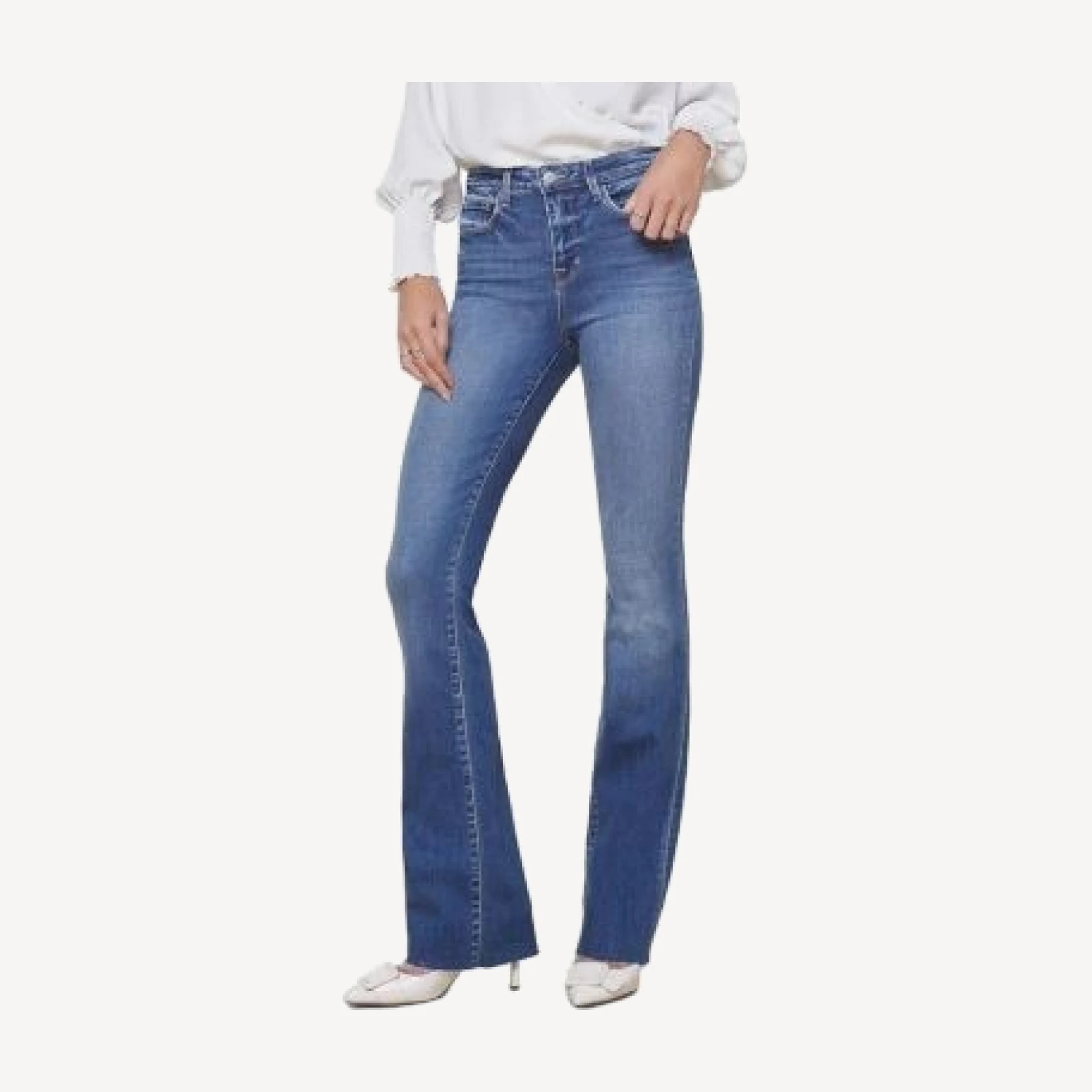 L'Agence Ruth High Rise Straight Jeans in Cambridge
