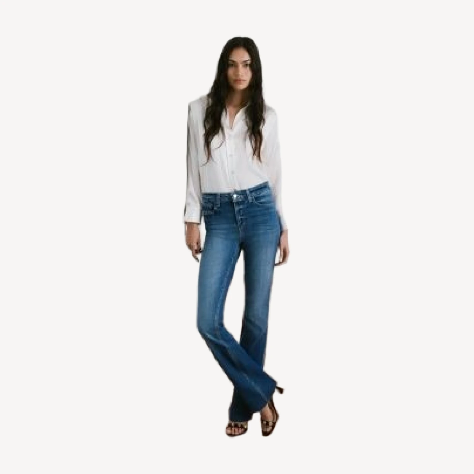 L'Agence Ruth High Rise Straight Jeans in Cambridge