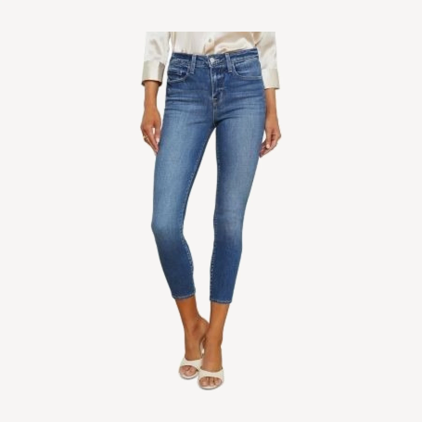 L'Agence Margot High Rise Cropped Skinny Jeans in Cambridge
