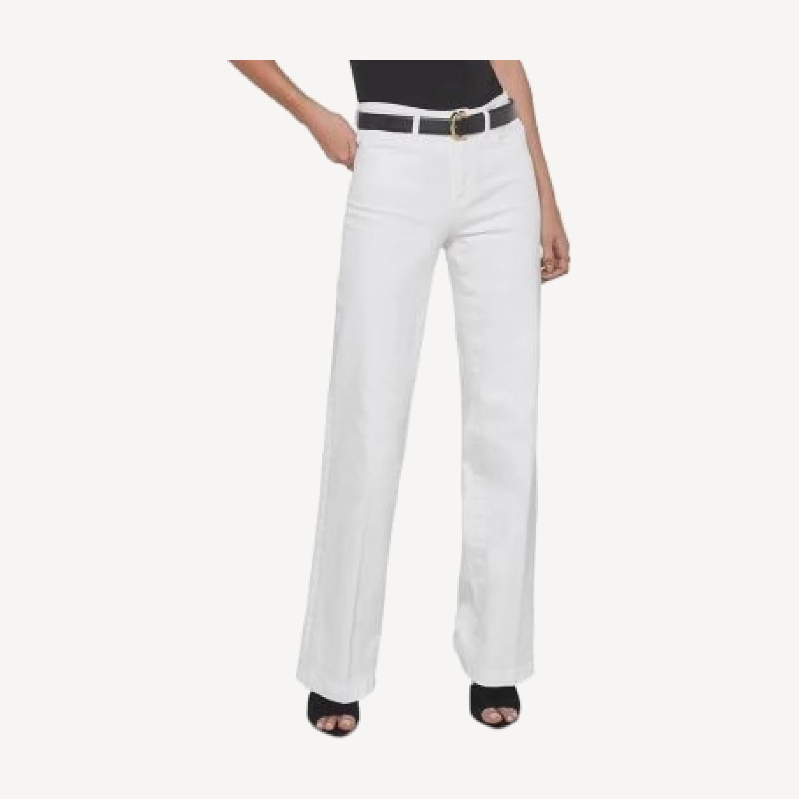 L'Agence Clayton High Rise Wide Leg Jeans in Blanc