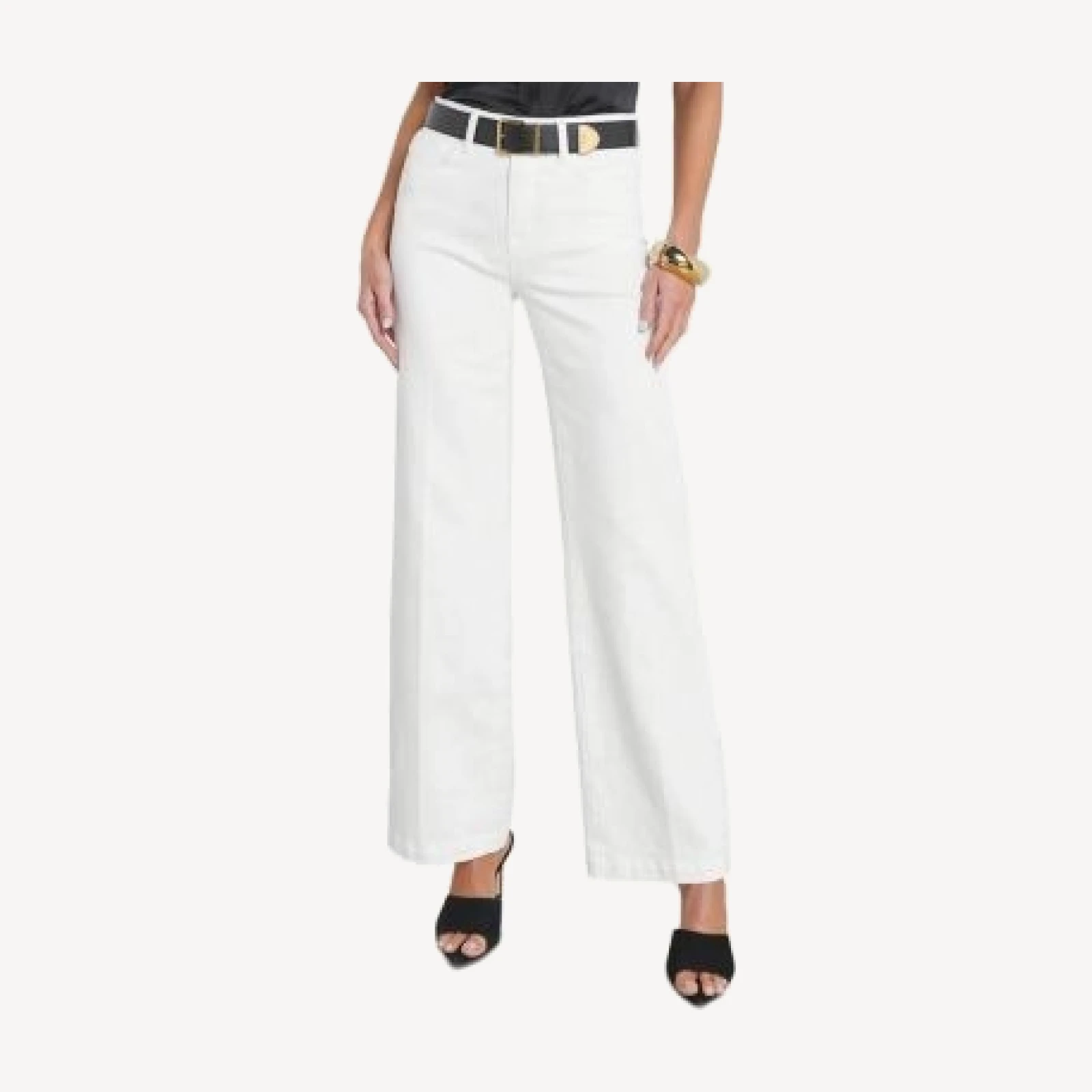 L'Agence Scottie High Rise Wide Leg Jeans in Blanc