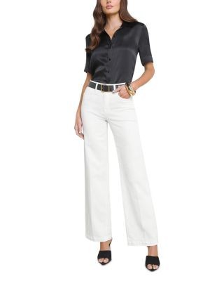 L'Agence Scottie High Rise Wide Leg Jeans in Blanc, photo 2