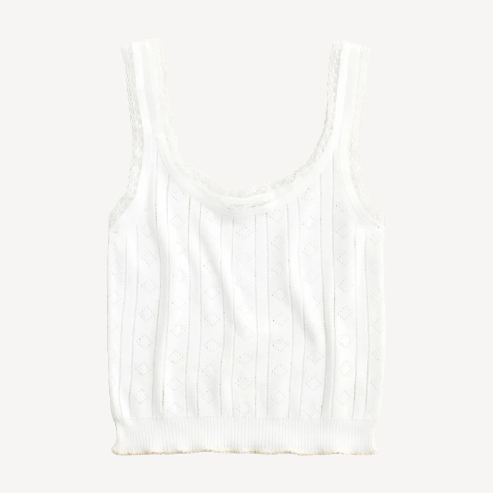 Pointelle sweater-tank in premium ultrafine cotton