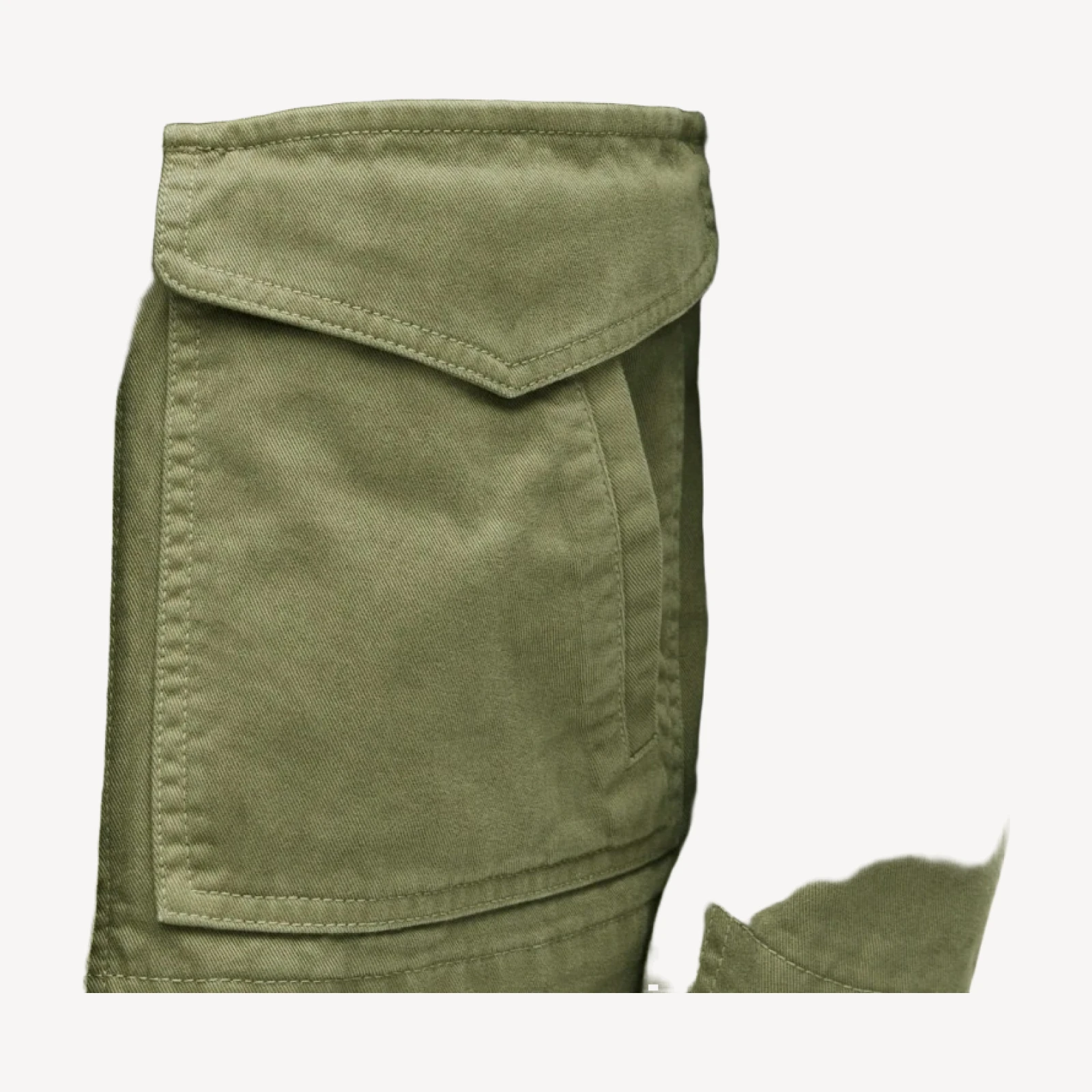 Collarless utility jacket in brushed cotton twill