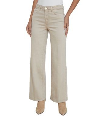 L'Agence Scottie High Rise Wide Leg Jeans in Biscuit, photo 1