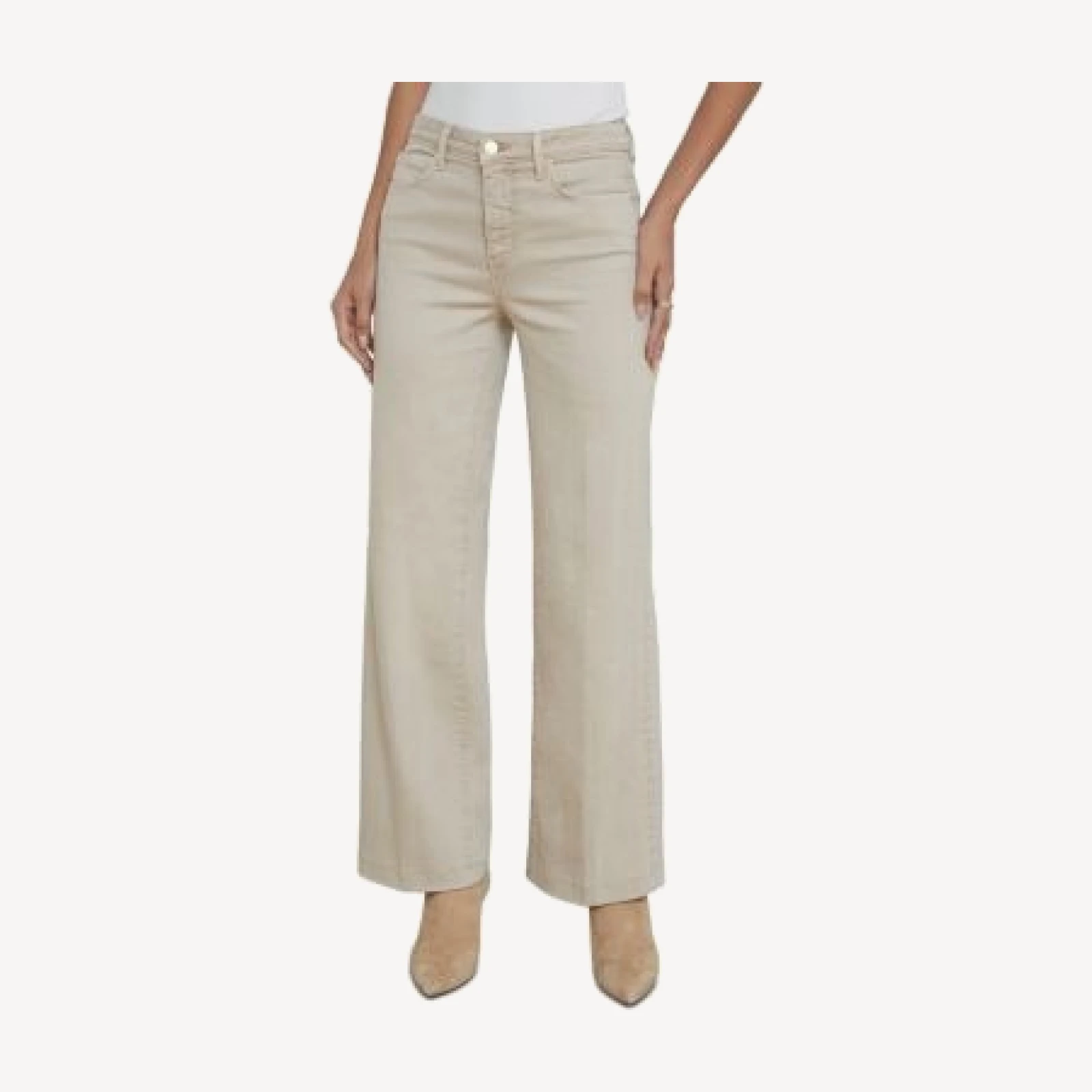 L'Agence Scottie High Rise Wide Leg Jeans in Biscuit