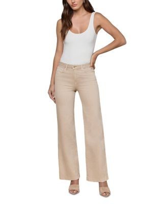 L'Agence Scottie High Rise Wide Leg Jeans in Biscuit, photo 2