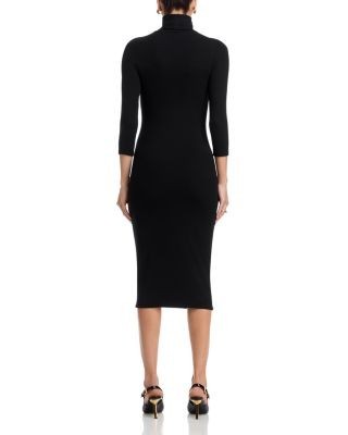 L'Agence Voletta Three Quarter Sleeve Turtleneck Dress