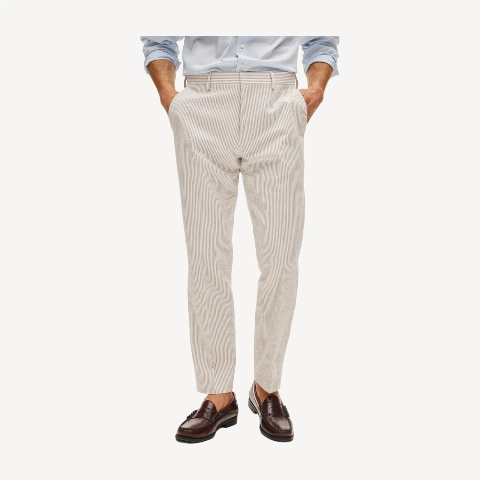 Ludlow Slim-fit suit pant in cotton seersucker