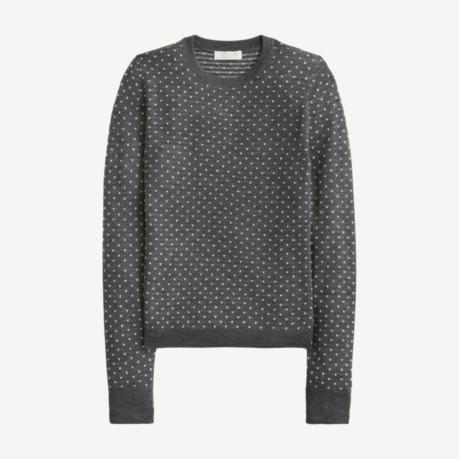 Carolyn fitted crewneck sweater in polka-dot merino wool