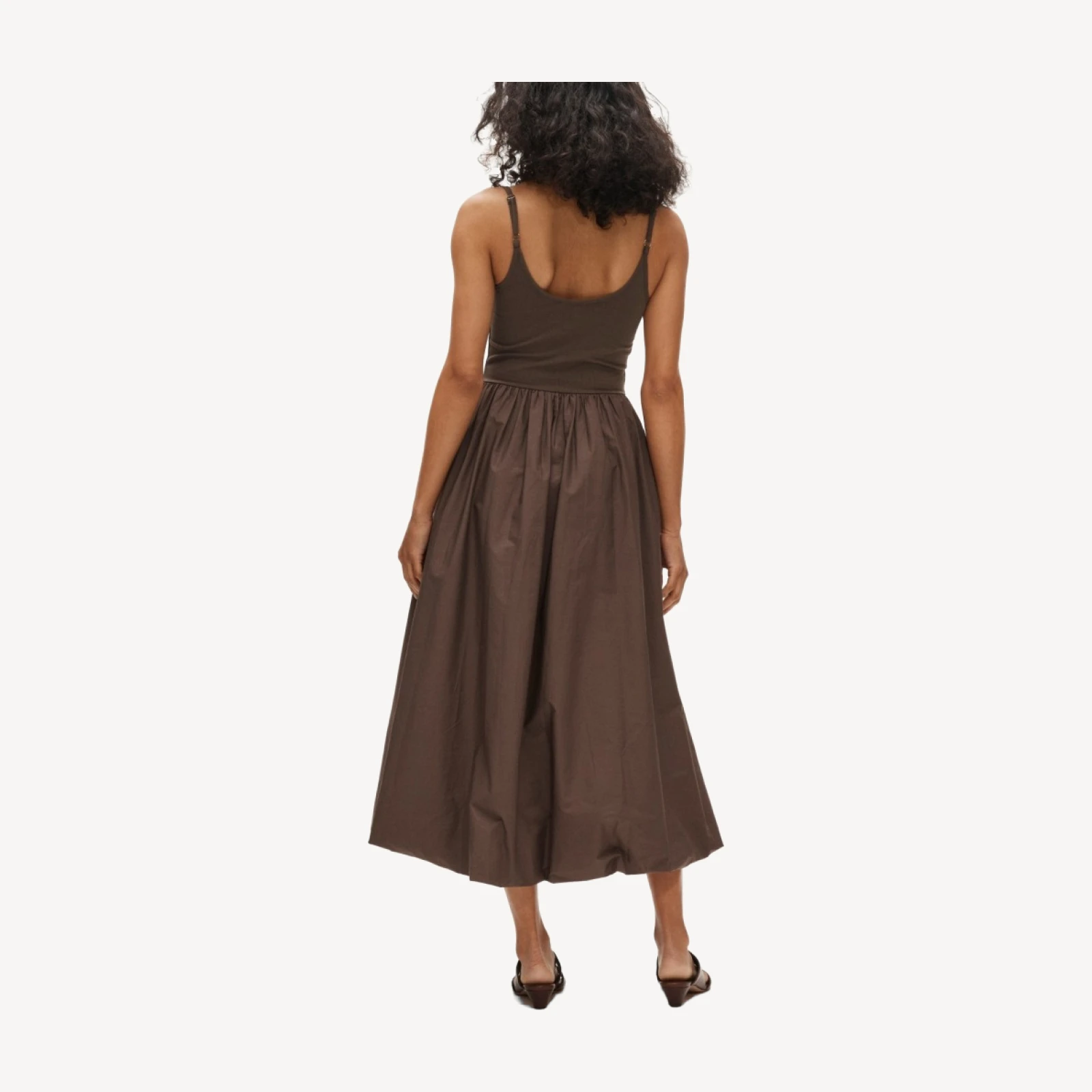 Basque-waist mixy dress