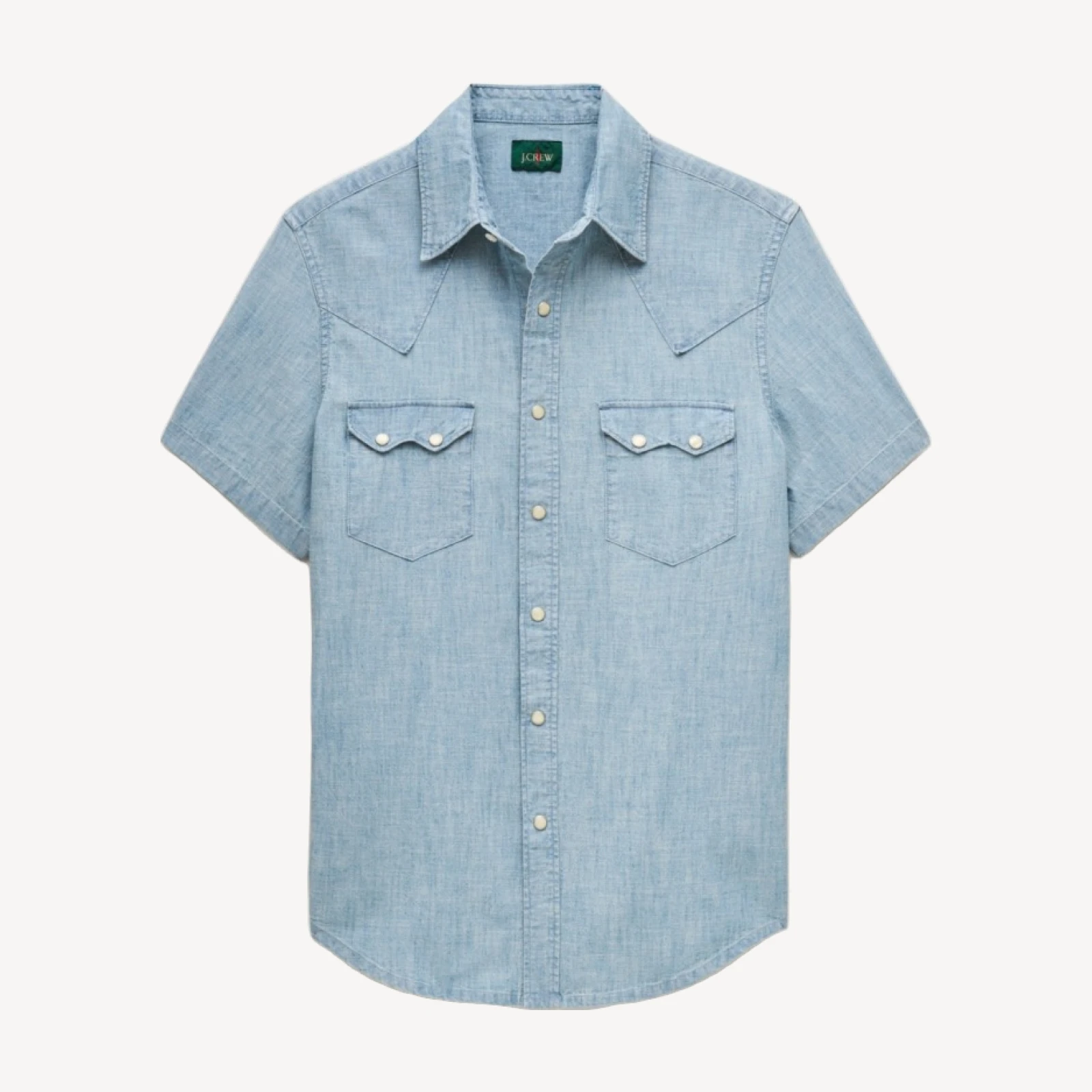 Short-sleeve chambray western shirt