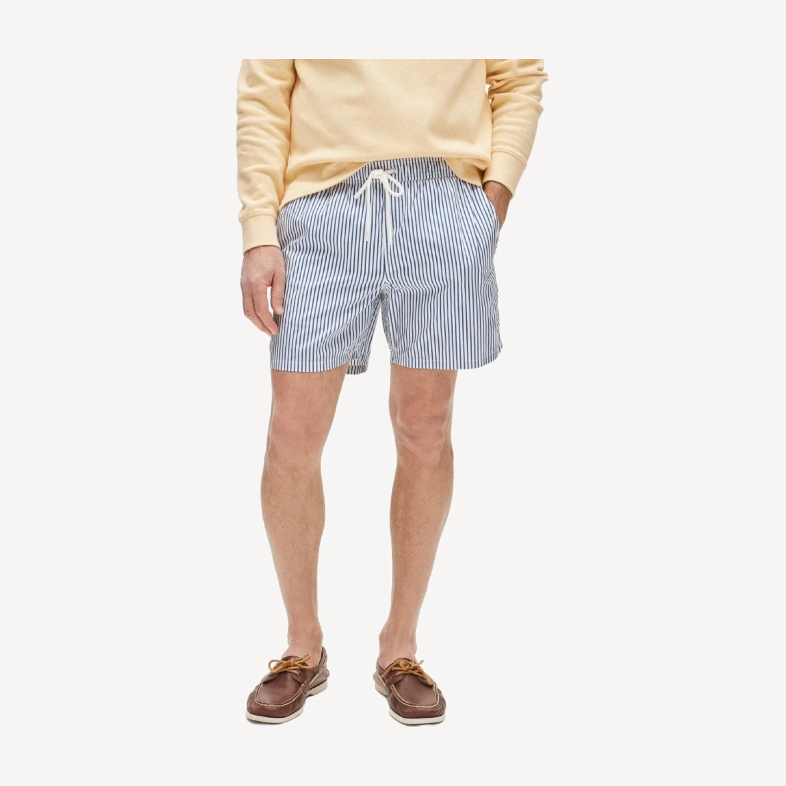 6" stretch swim trunk in cotton blend