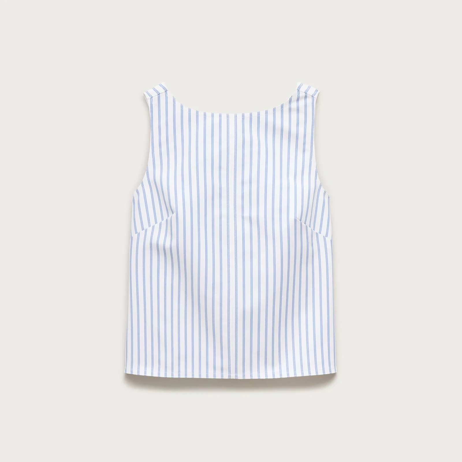 Shell top in striped double cotton poplin