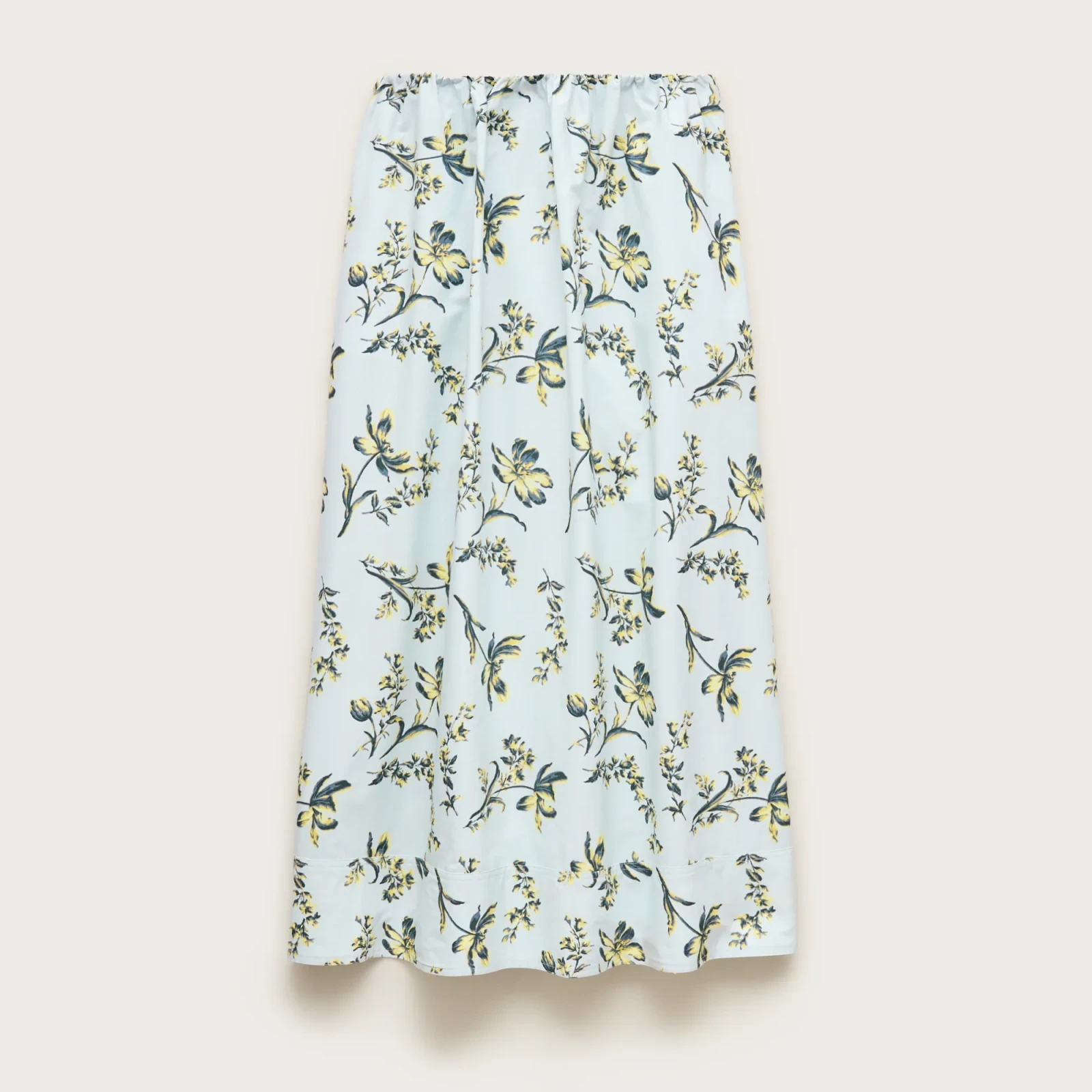 Tall pull-on midi skirt in cotton poplin floral