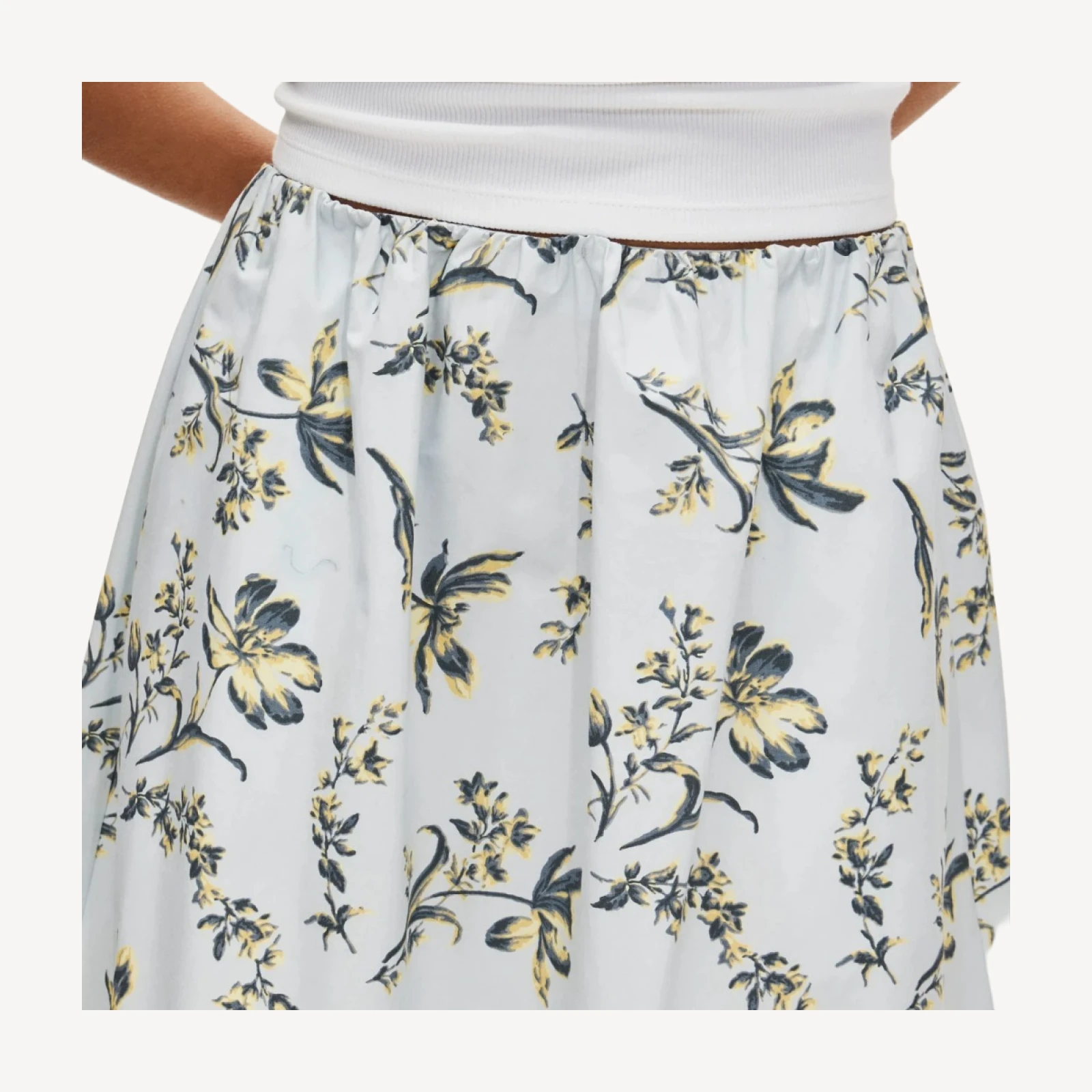 Tall pull-on midi skirt in cotton poplin floral