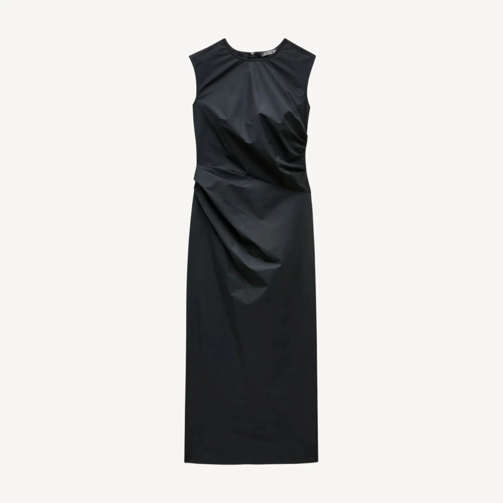 Tall ruched midi dress in stretch cotton-blend poplin