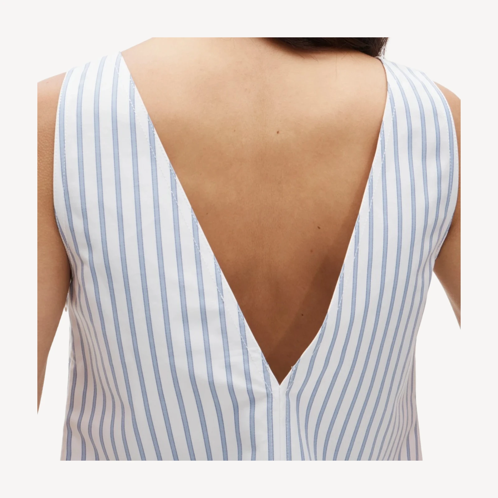 Shell top in striped double cotton poplin