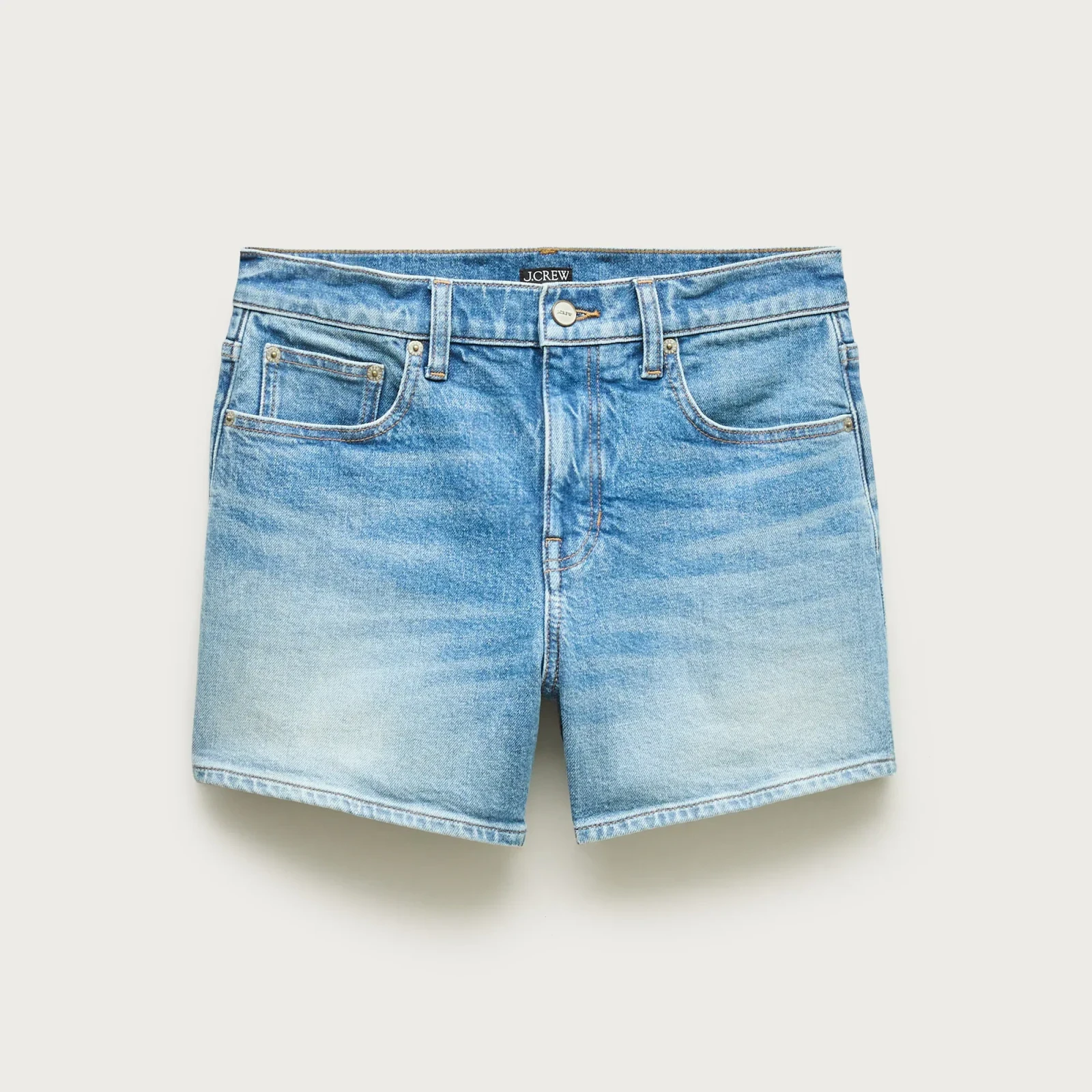 High-rise denim short