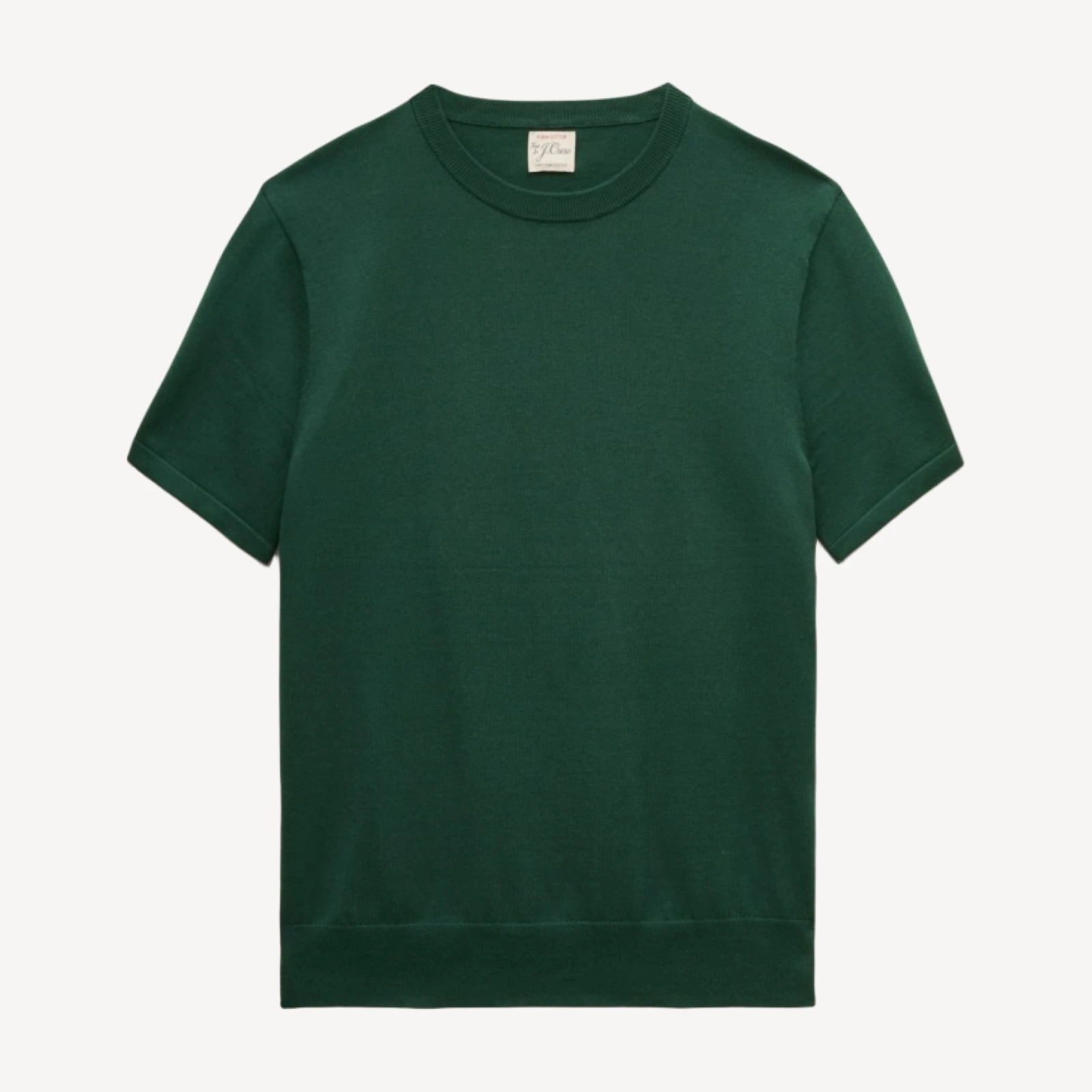 Short-sleeve crewneck sweater in Pima cotton