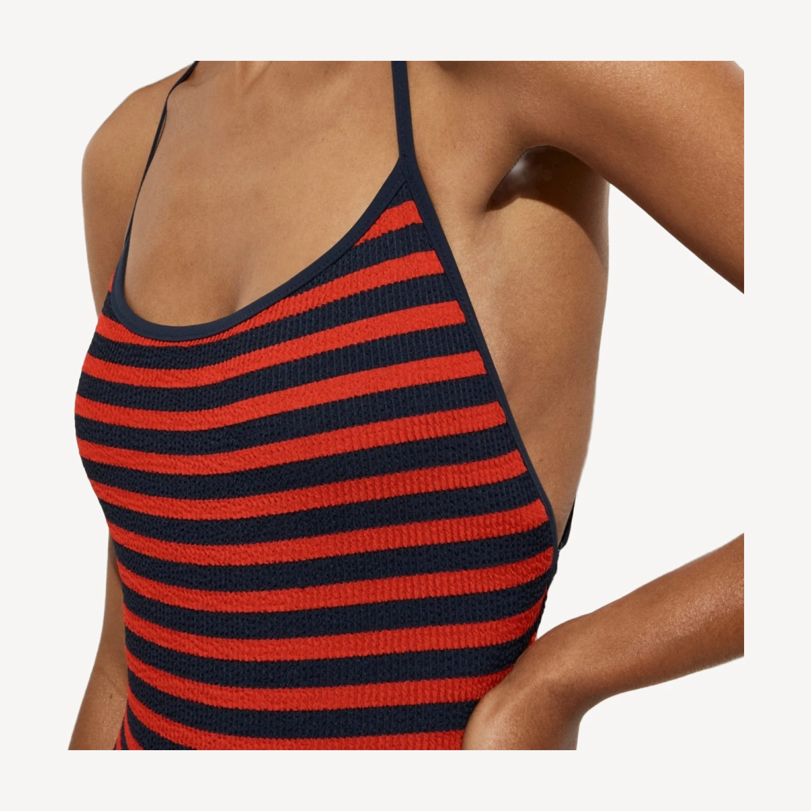 Sydney scrunchie one-piece swimsuit in stripe print