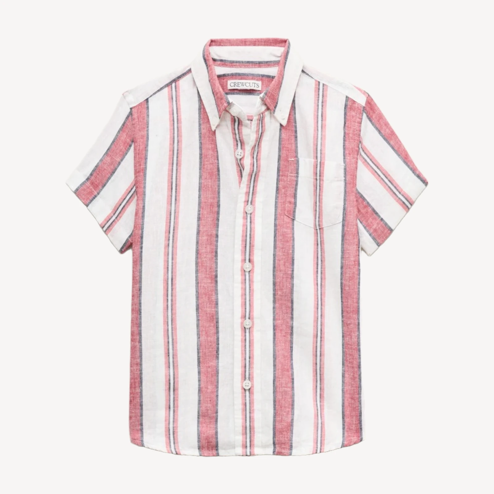Kids' short-sleeve shirt in linen blend