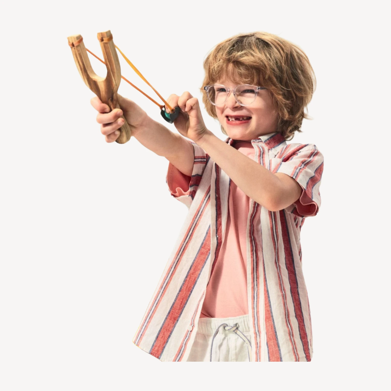 Kids' short-sleeve shirt in linen blend