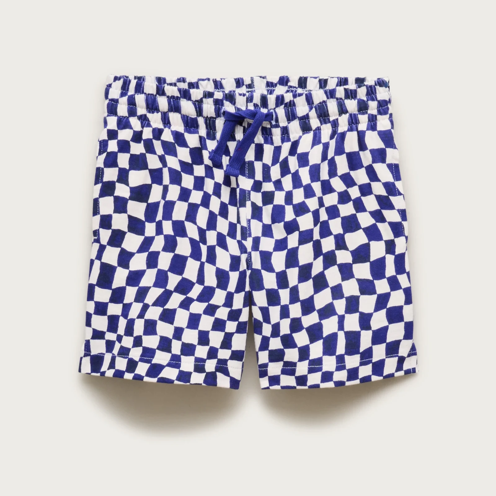 Kids' lightweight cotton pull-on short in checkerboard