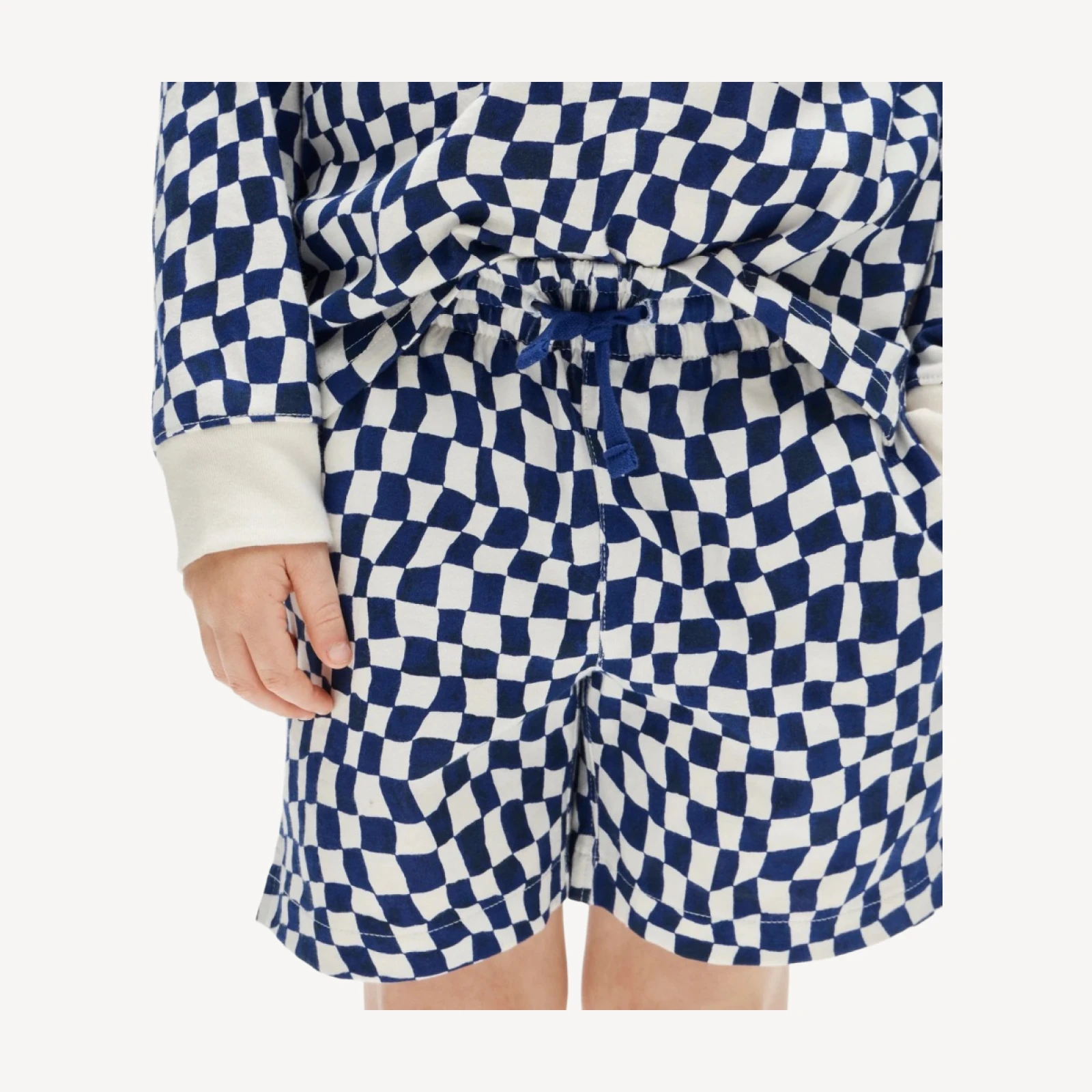 Kids' lightweight cotton pull-on short in checkerboard
