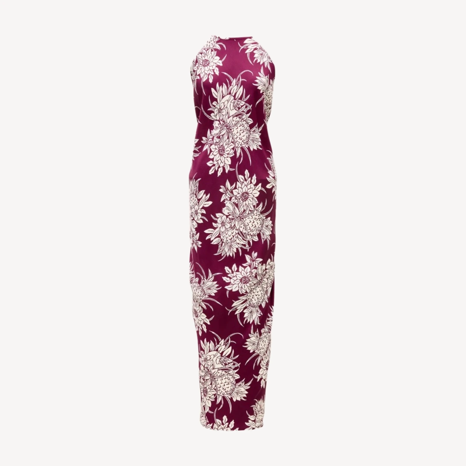 Halter dress in pineapple garden print