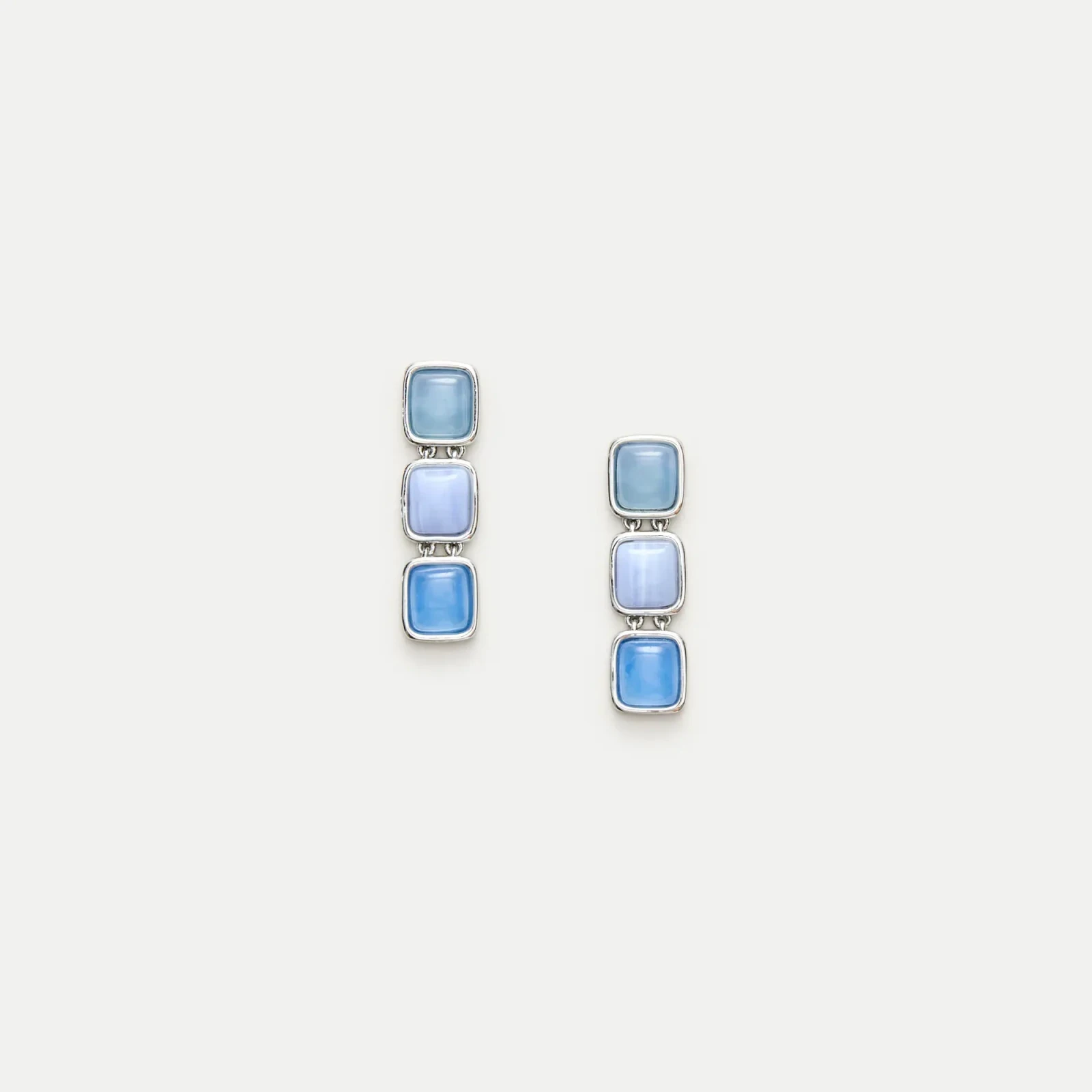 Linear stone earrings