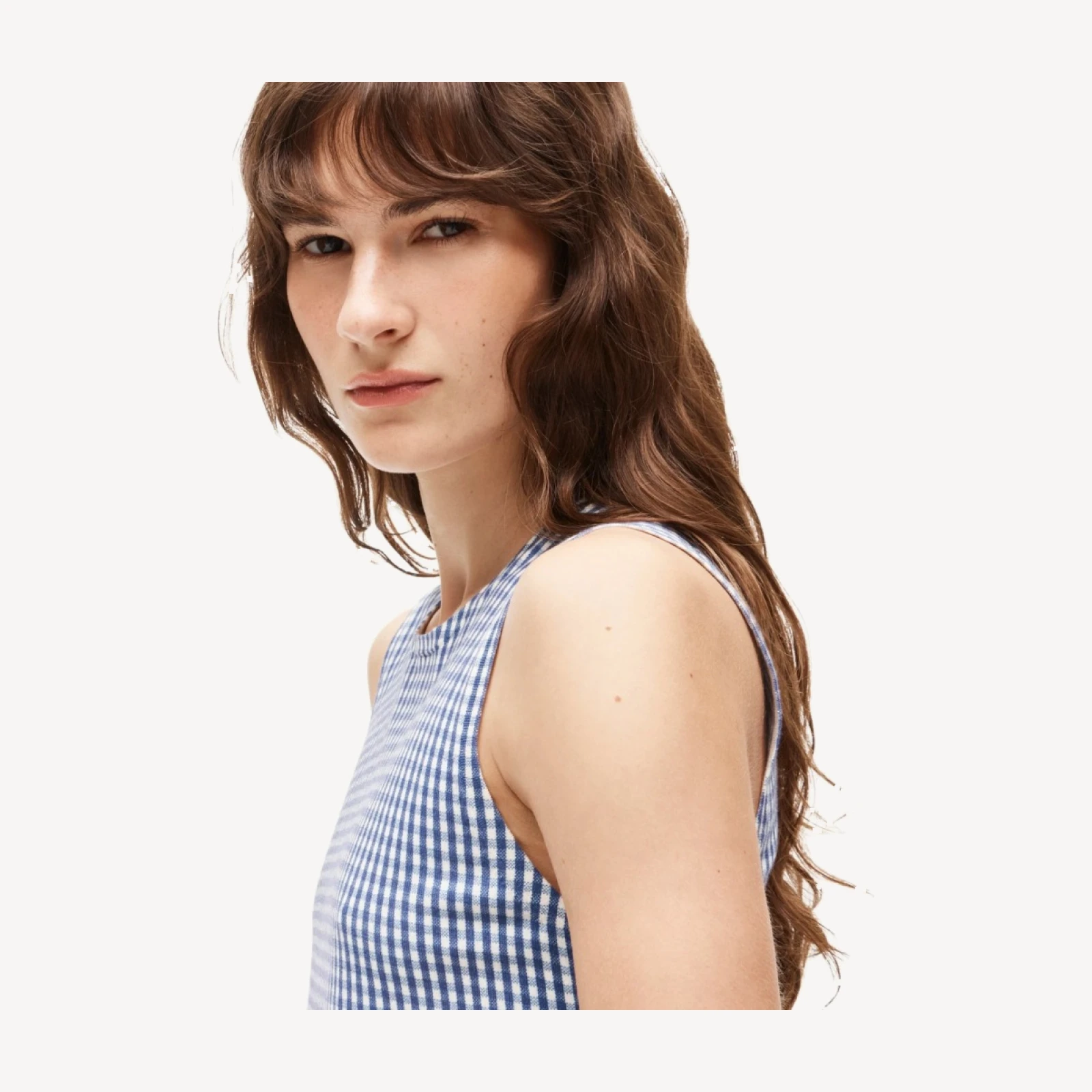 Jackie sweater shell in gingham
