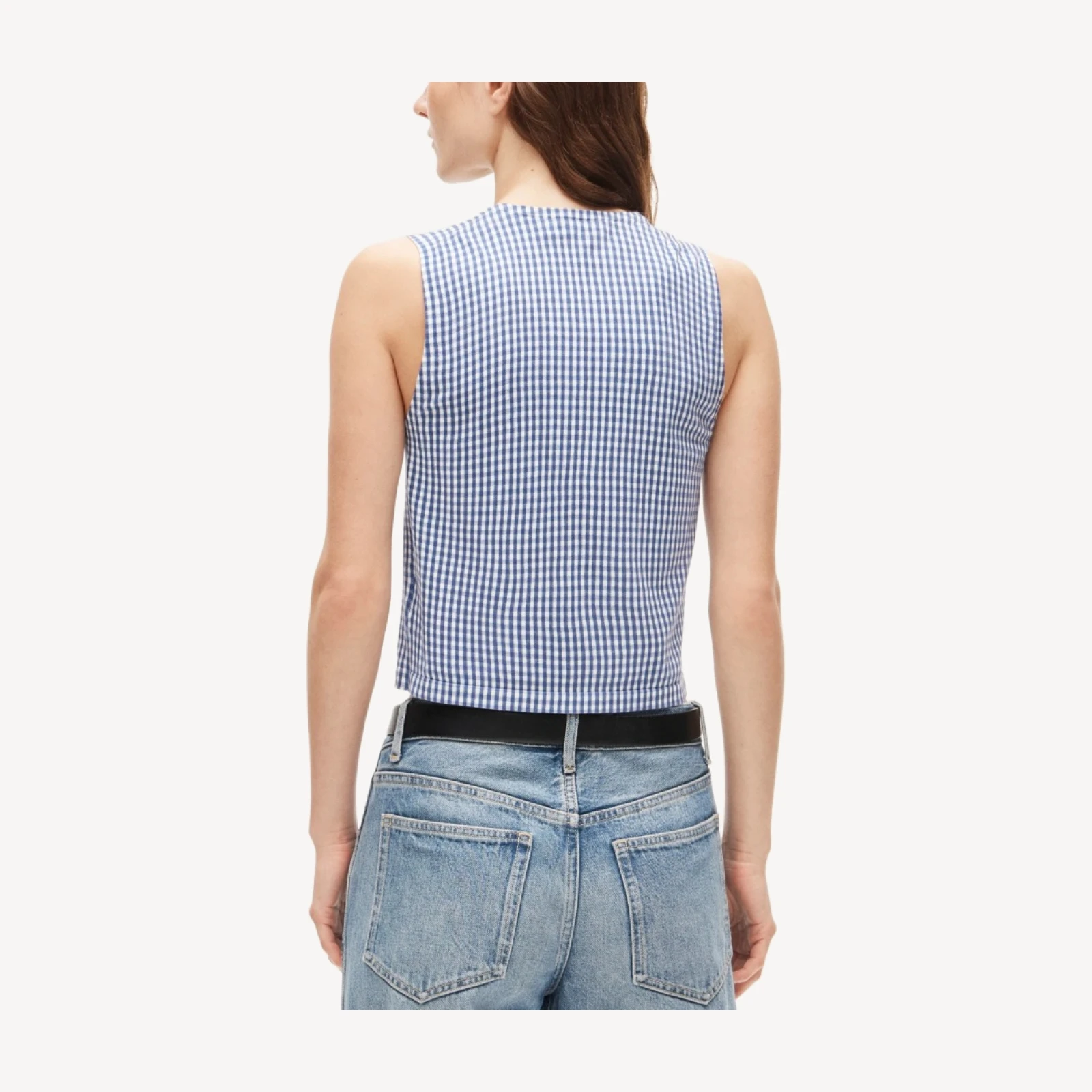 Jackie sweater shell in gingham