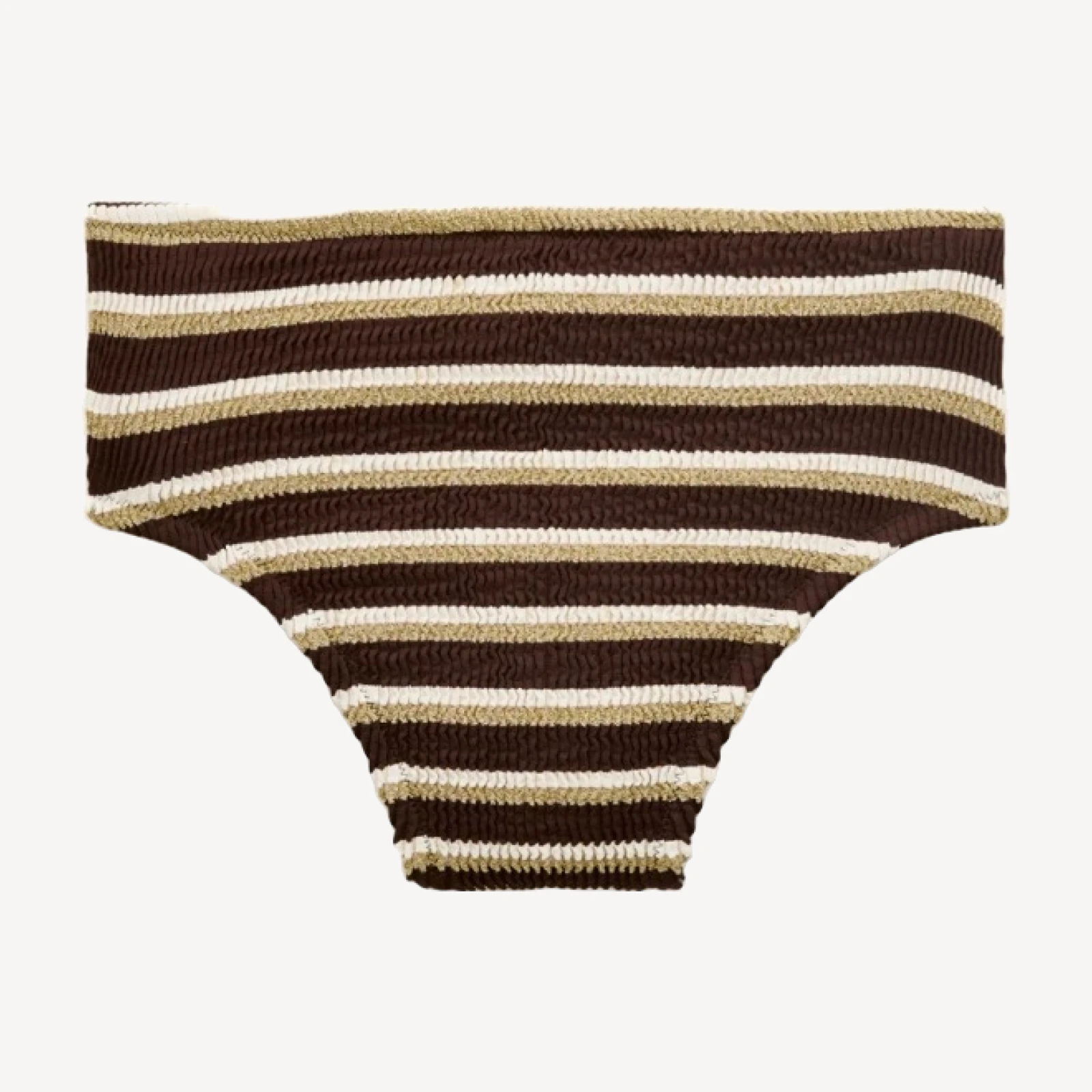 Hallie scrunchie bikini bottom in metallic stripe