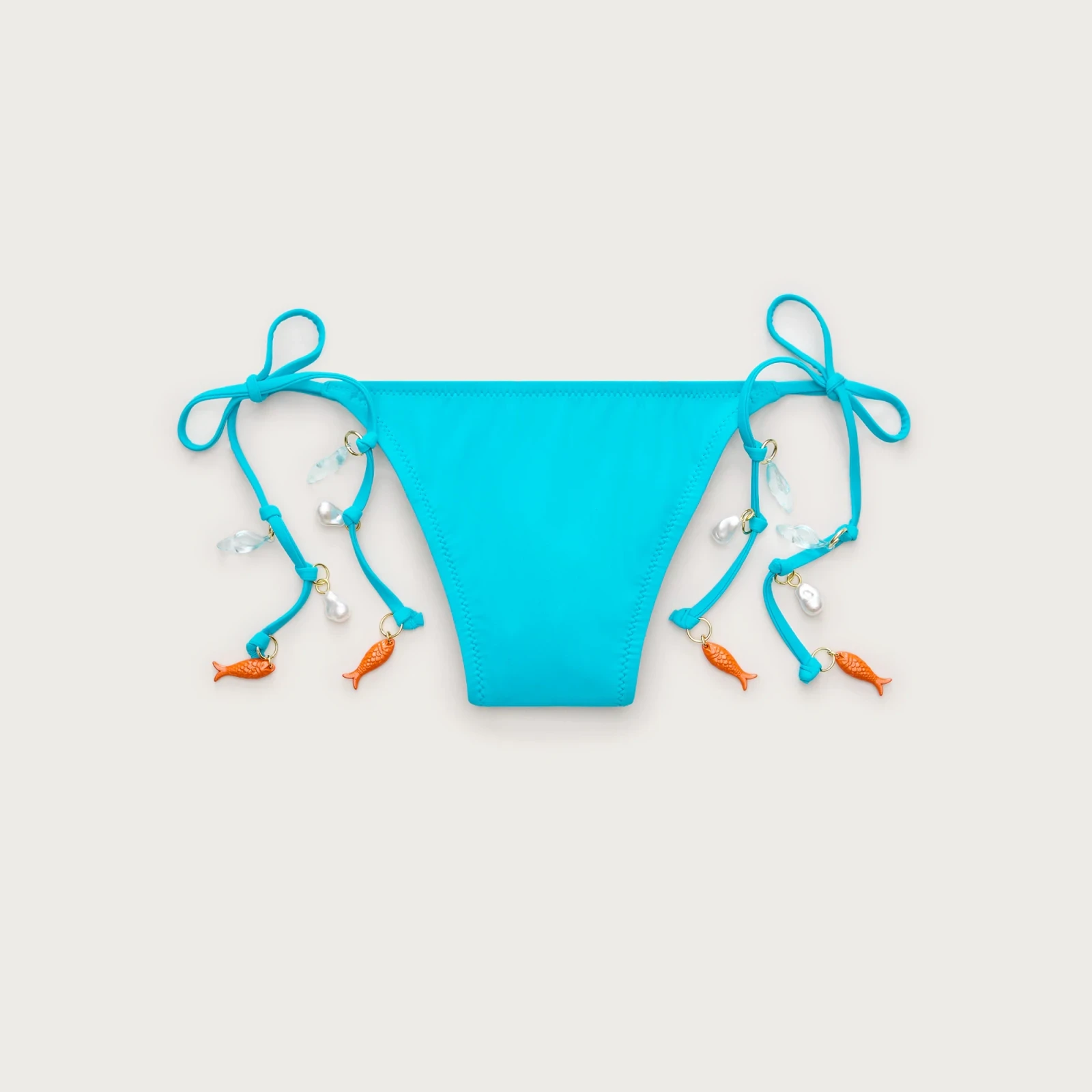 Hipster string bikini bottom with charms