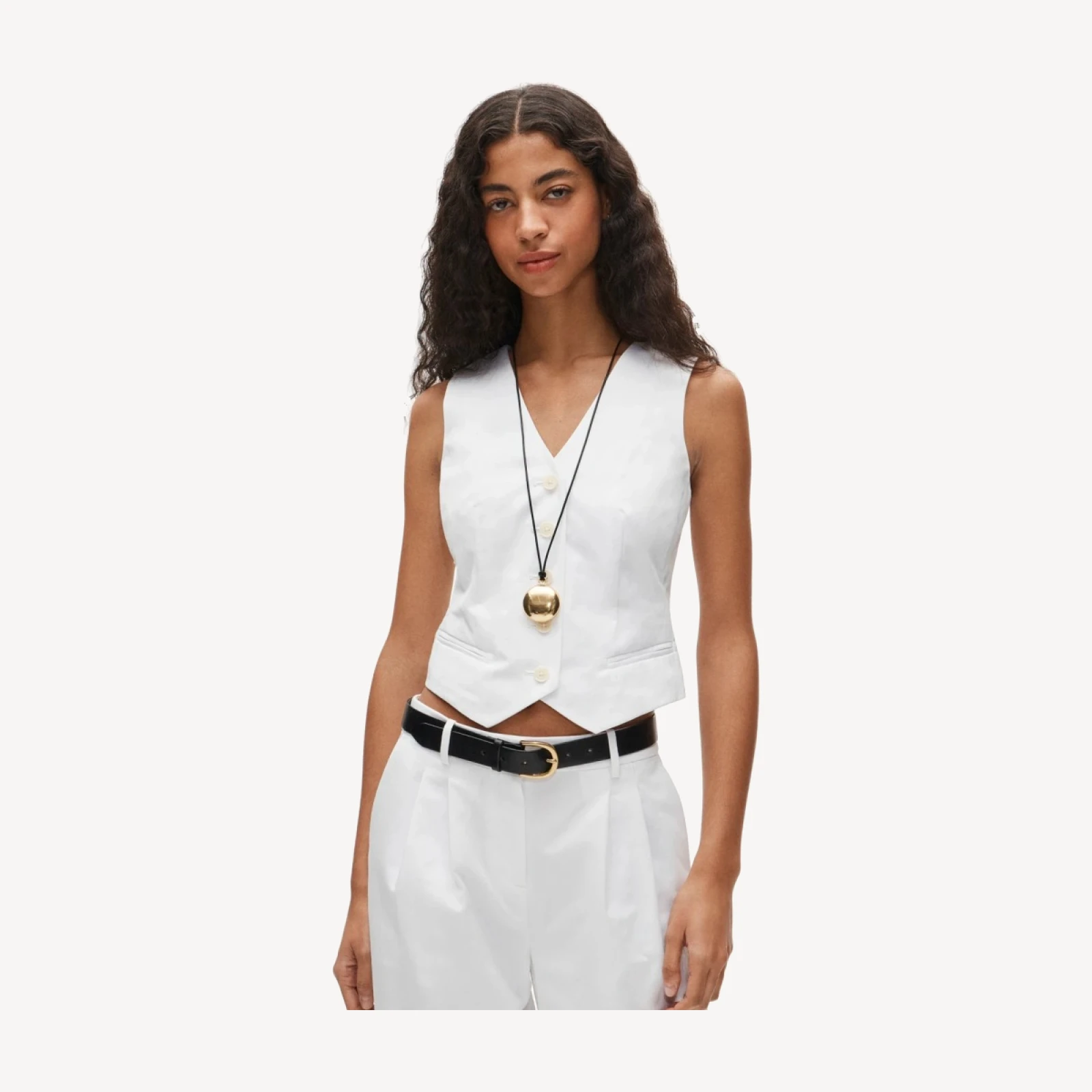 Shrunken V-neck vest top