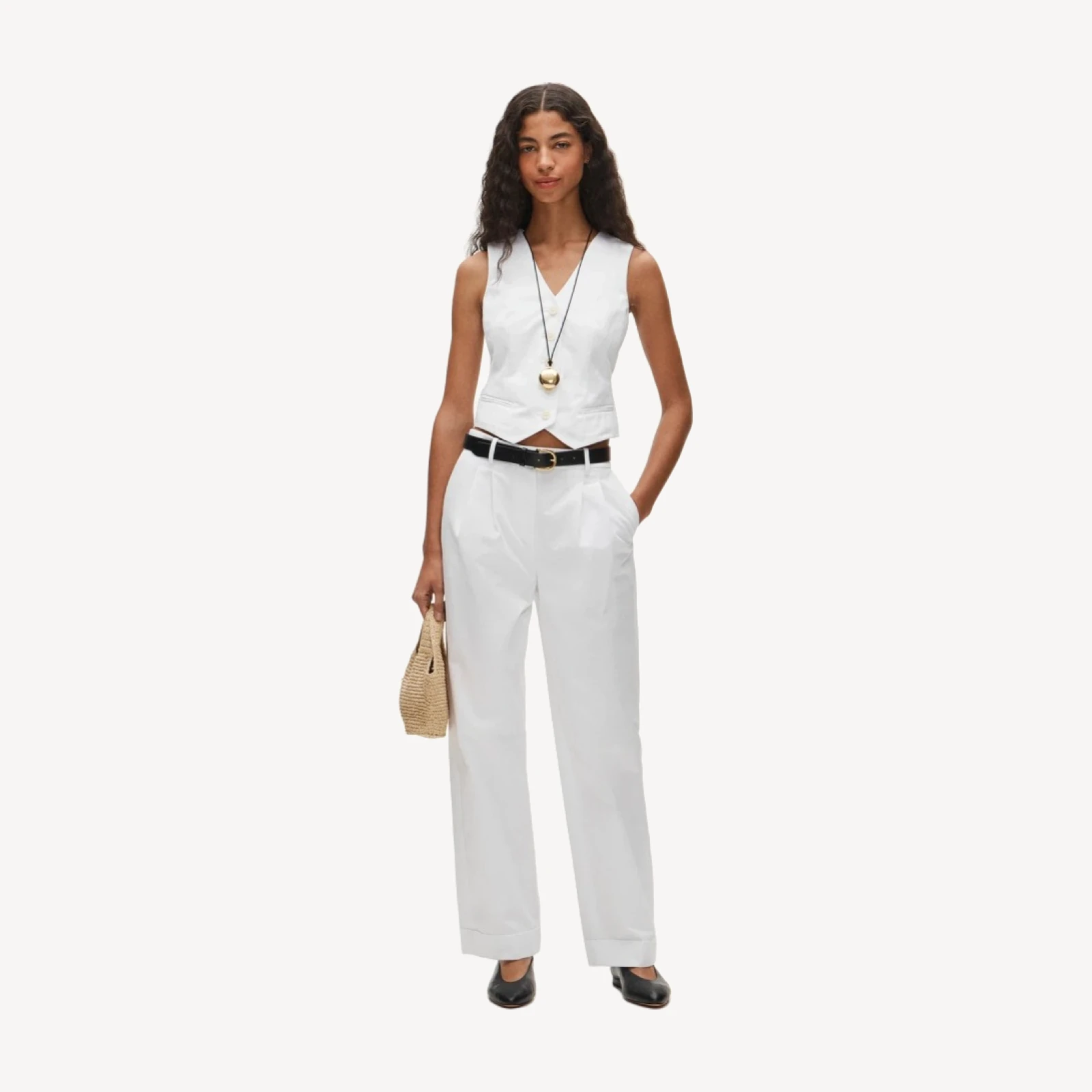 Shrunken V-neck vest top