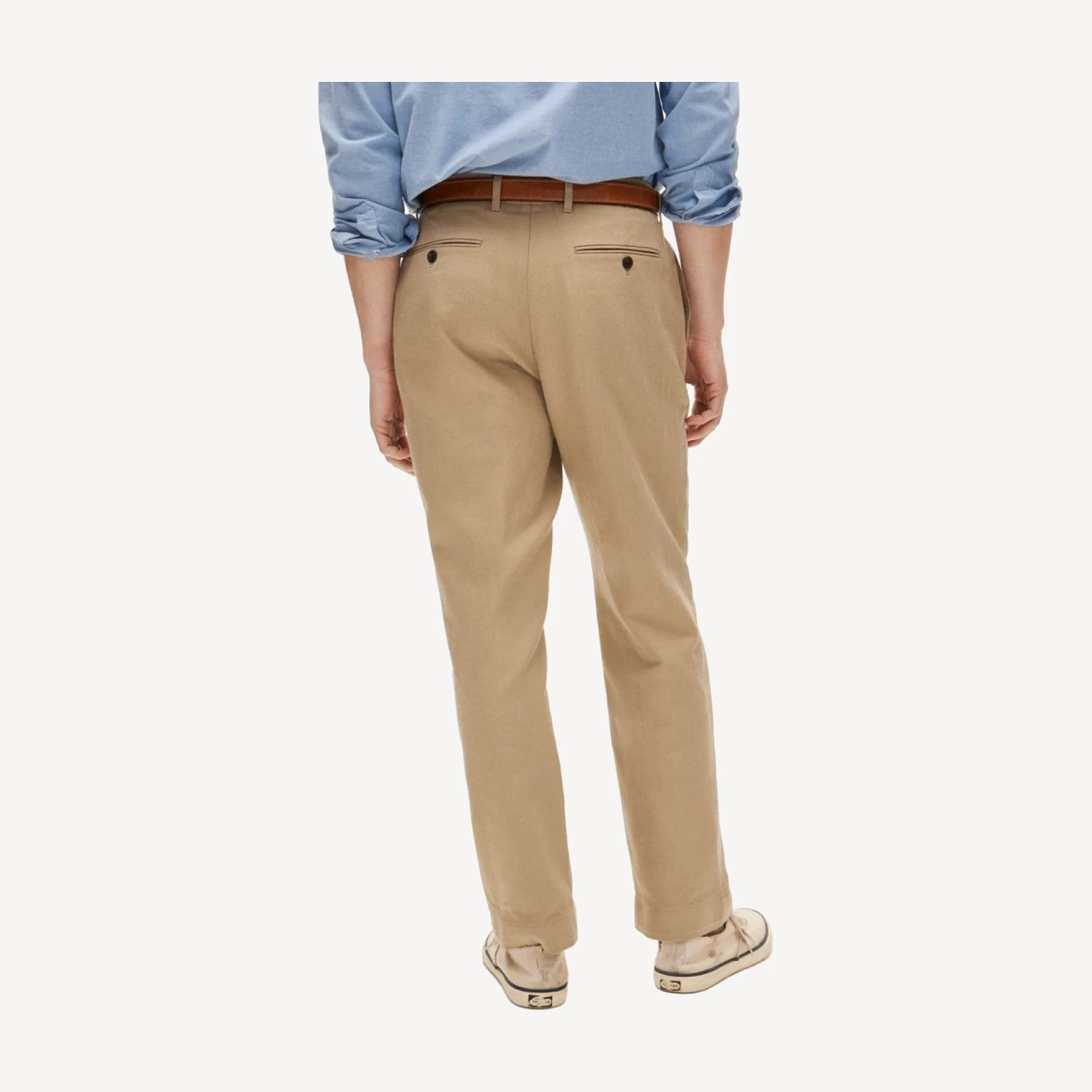 Relaxed-fit suit pant in Italian cotton-linen blend twill