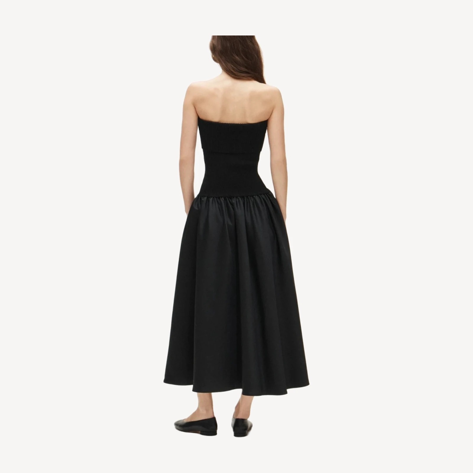 Collection foldover mixy dress in duchesse satin