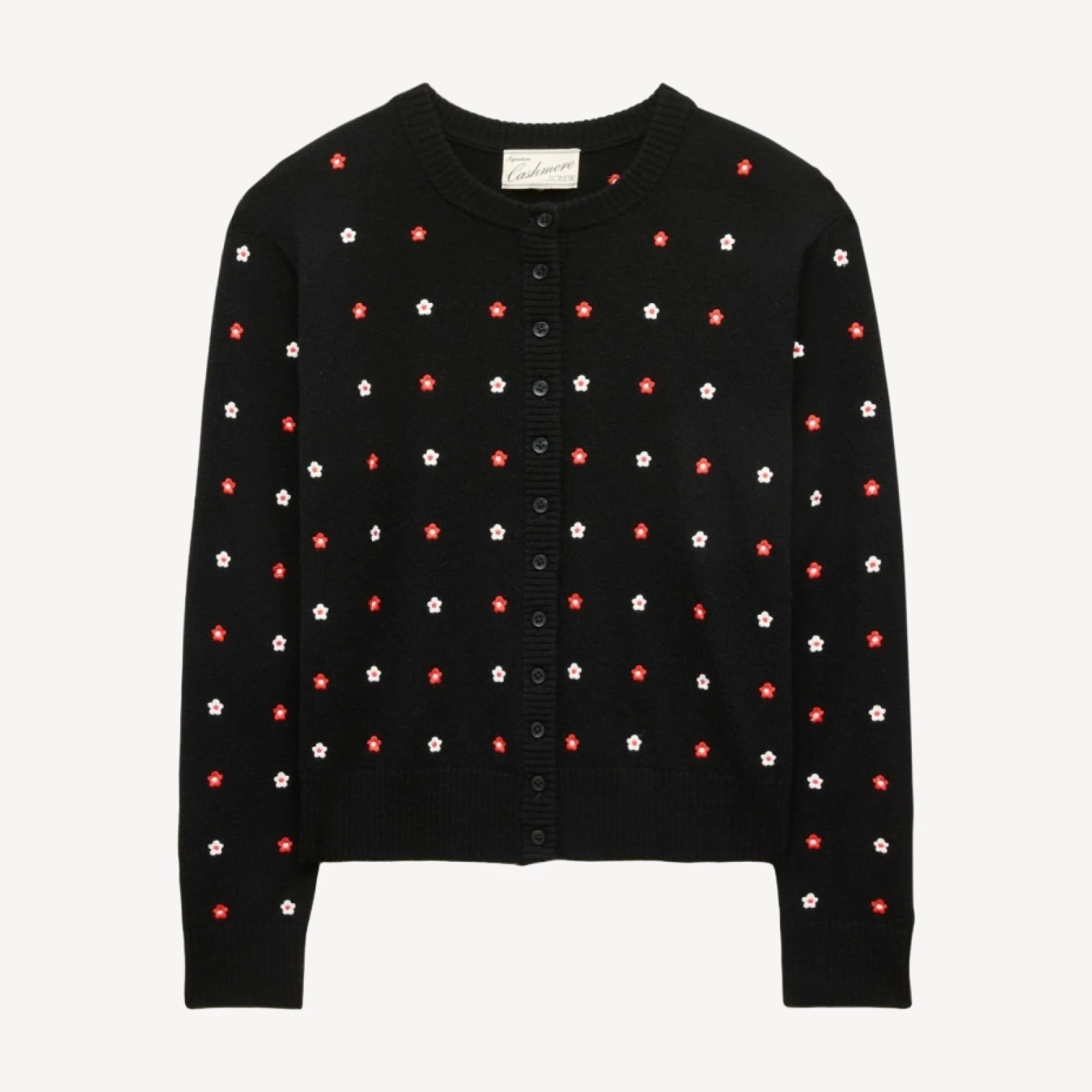 Perfect cashmere cardigan with floral embroidery
