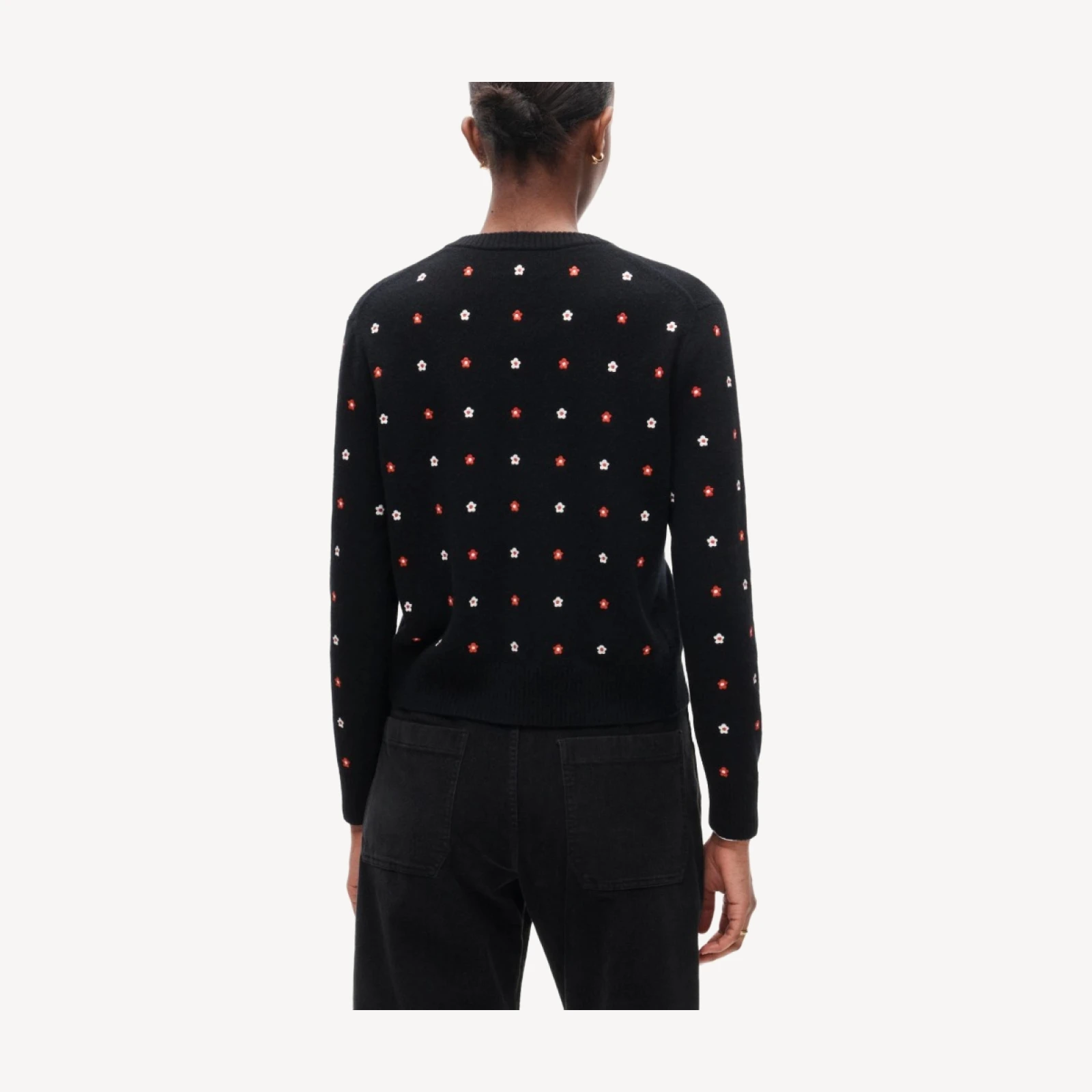 Perfect cashmere cardigan with floral embroidery
