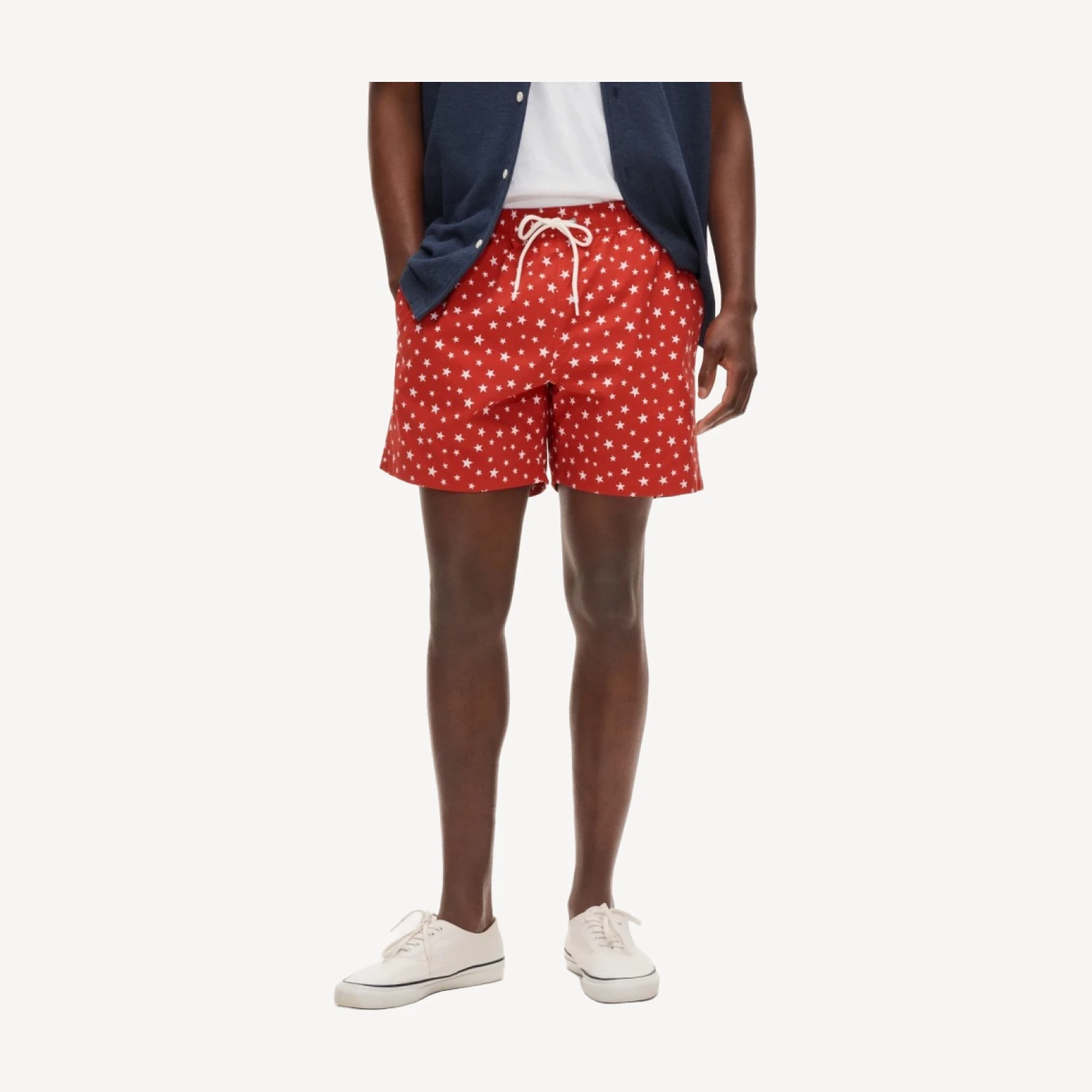 6" swim trunk in star print