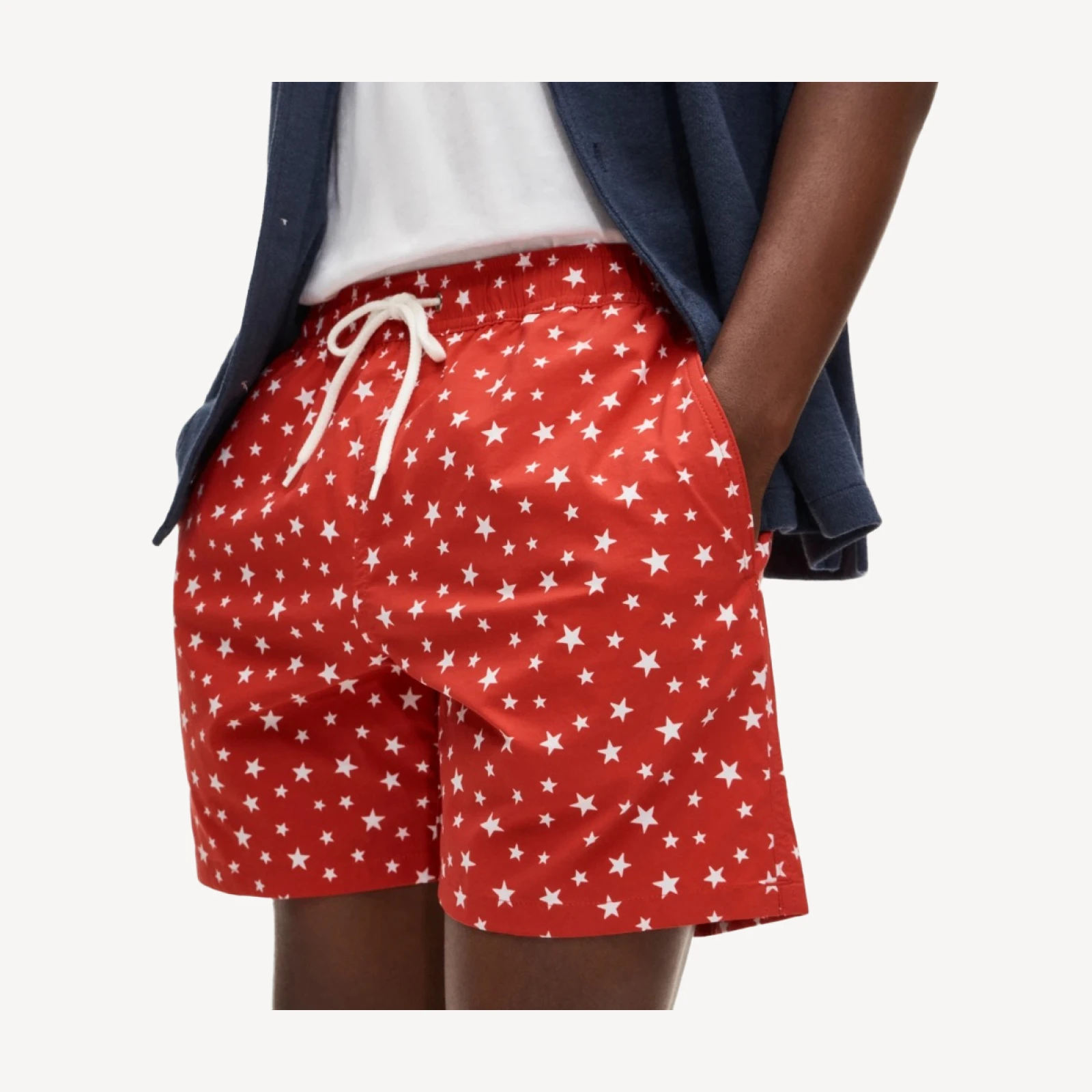 6" swim trunk in star print
