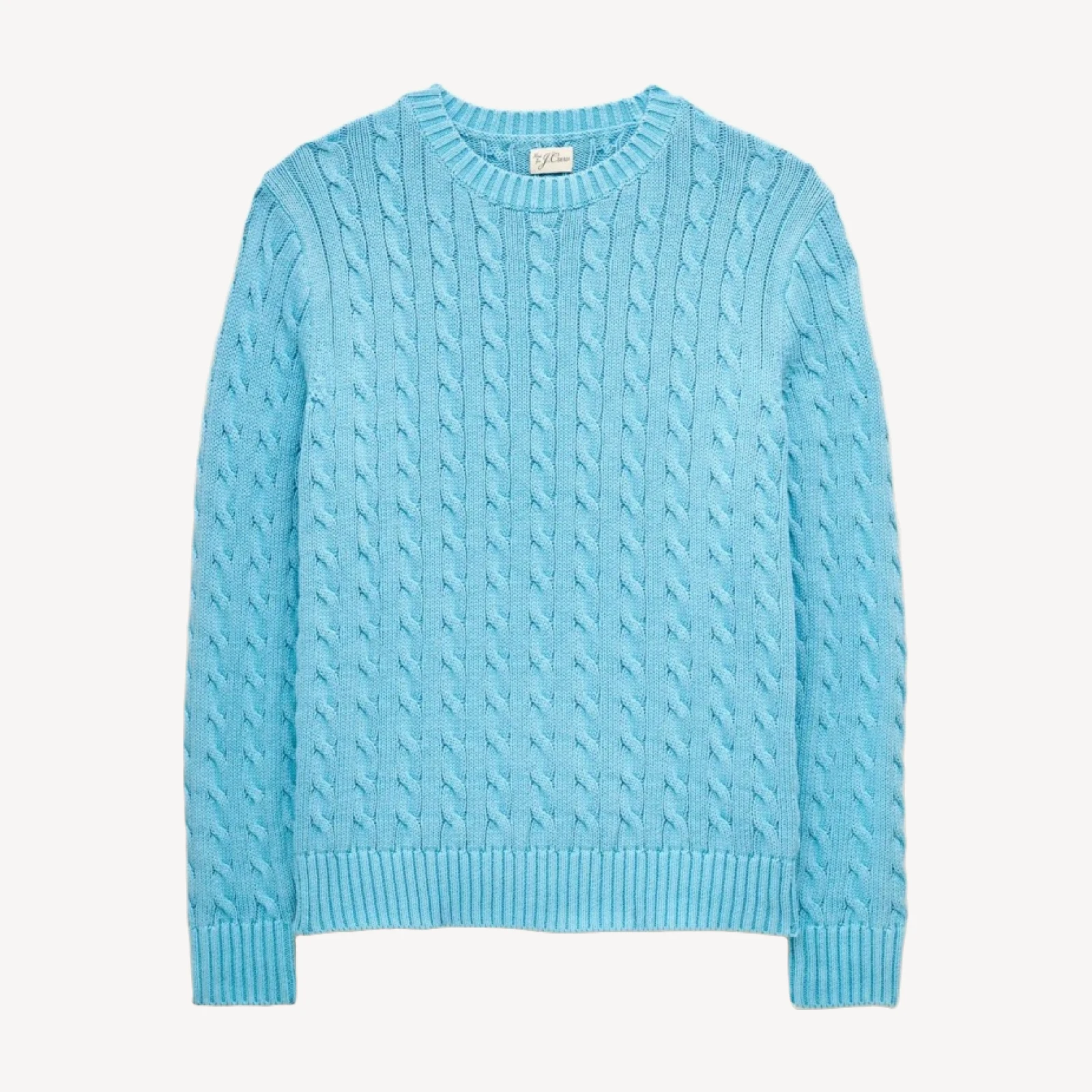 Garment-dyed cable-knit cotton sweater