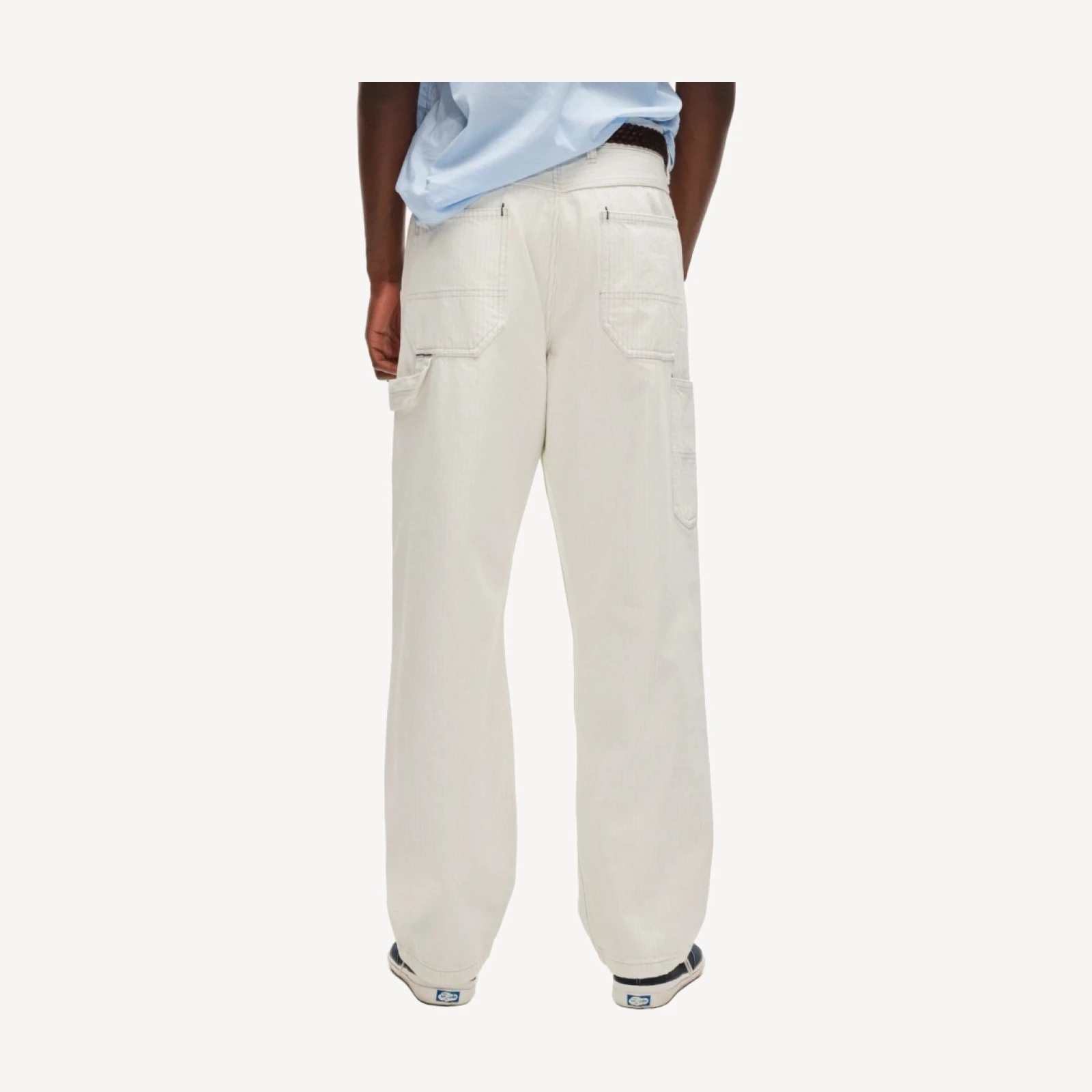 Relaxed-fit carpenter pant in faded stripe