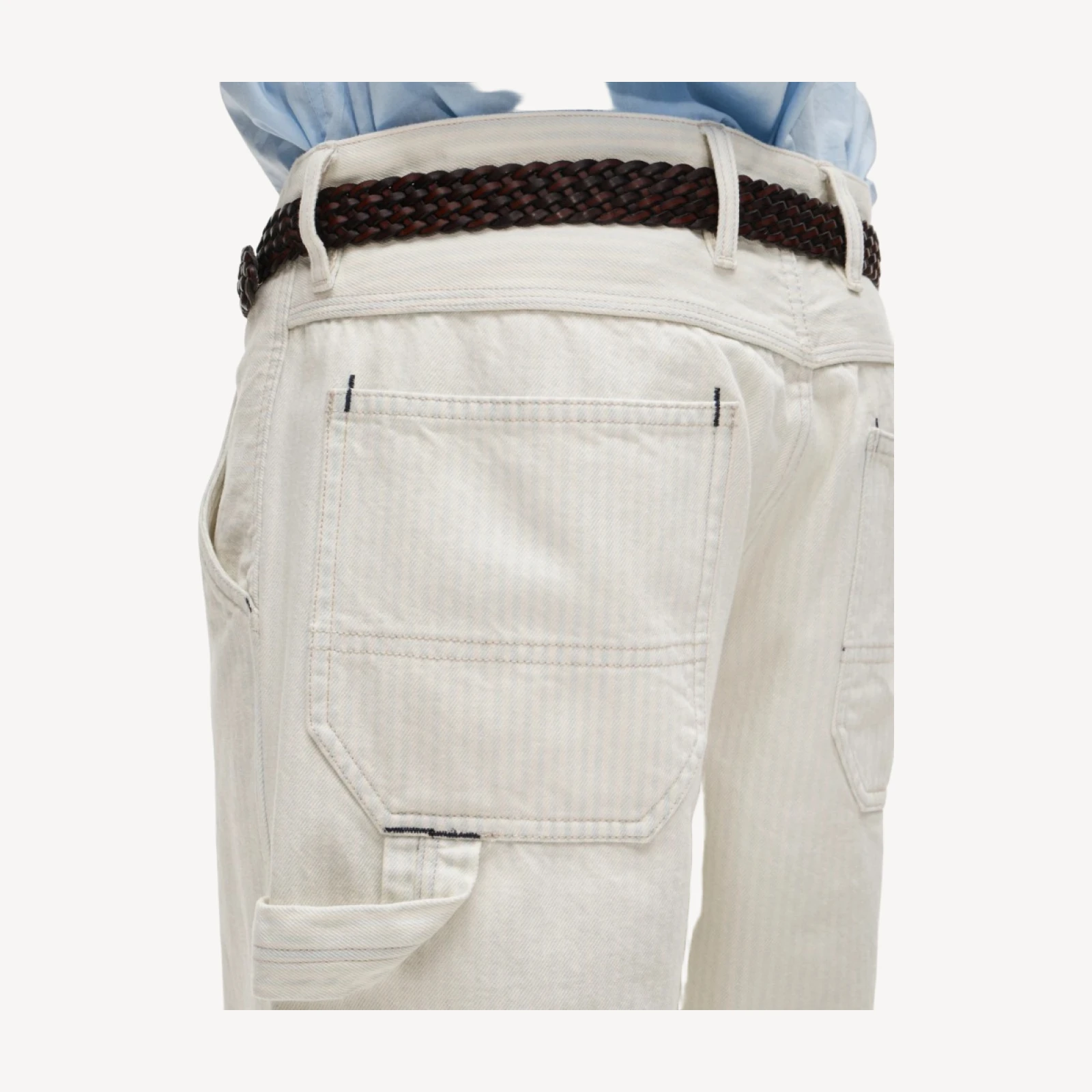 Relaxed-fit carpenter pant in faded stripe