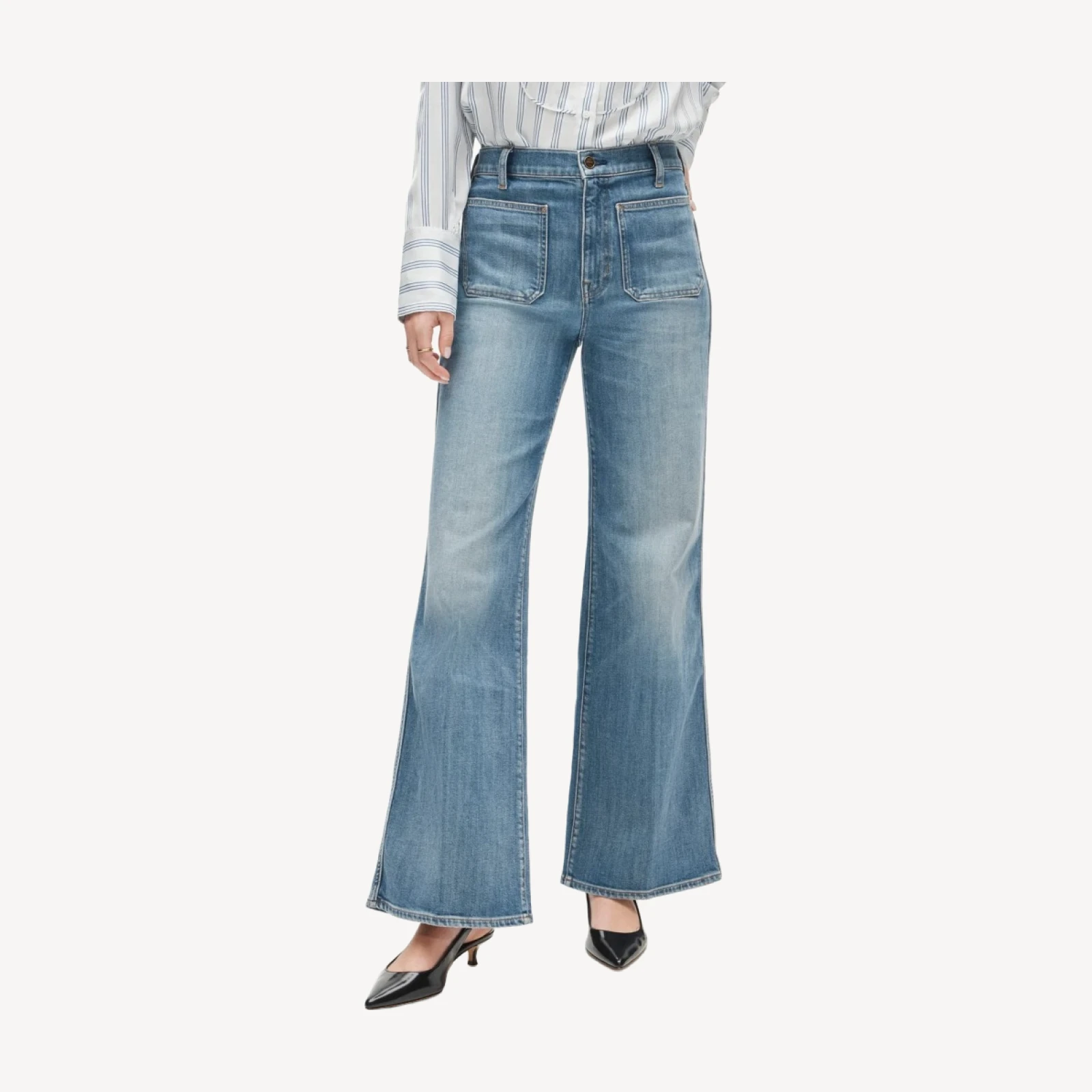 Patch-pocket denim trouser jean