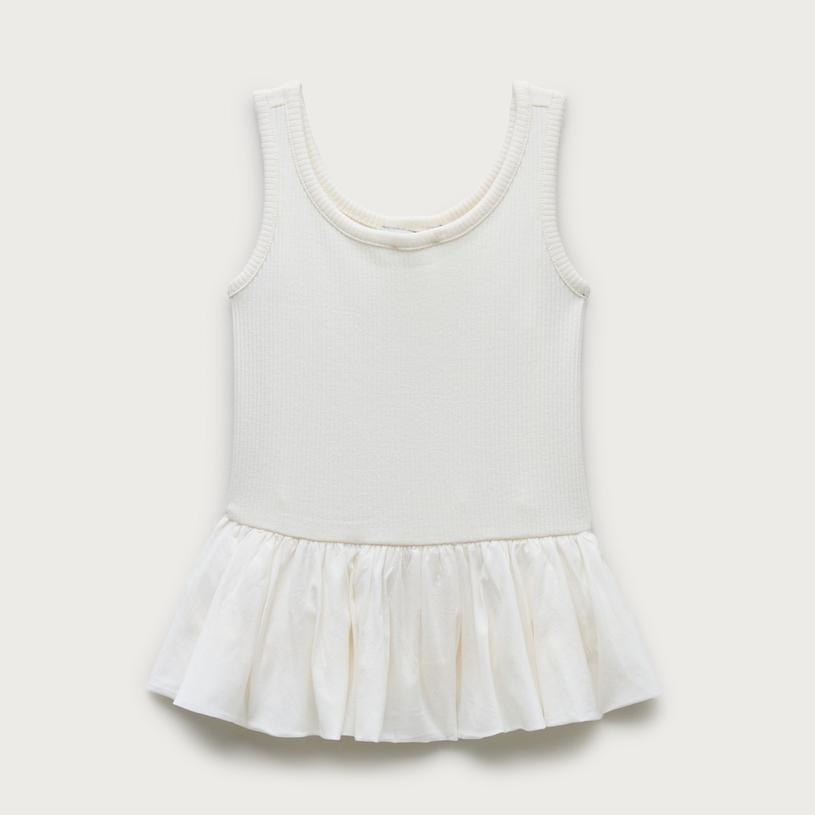Girls' peplum tank top in vintage rib
